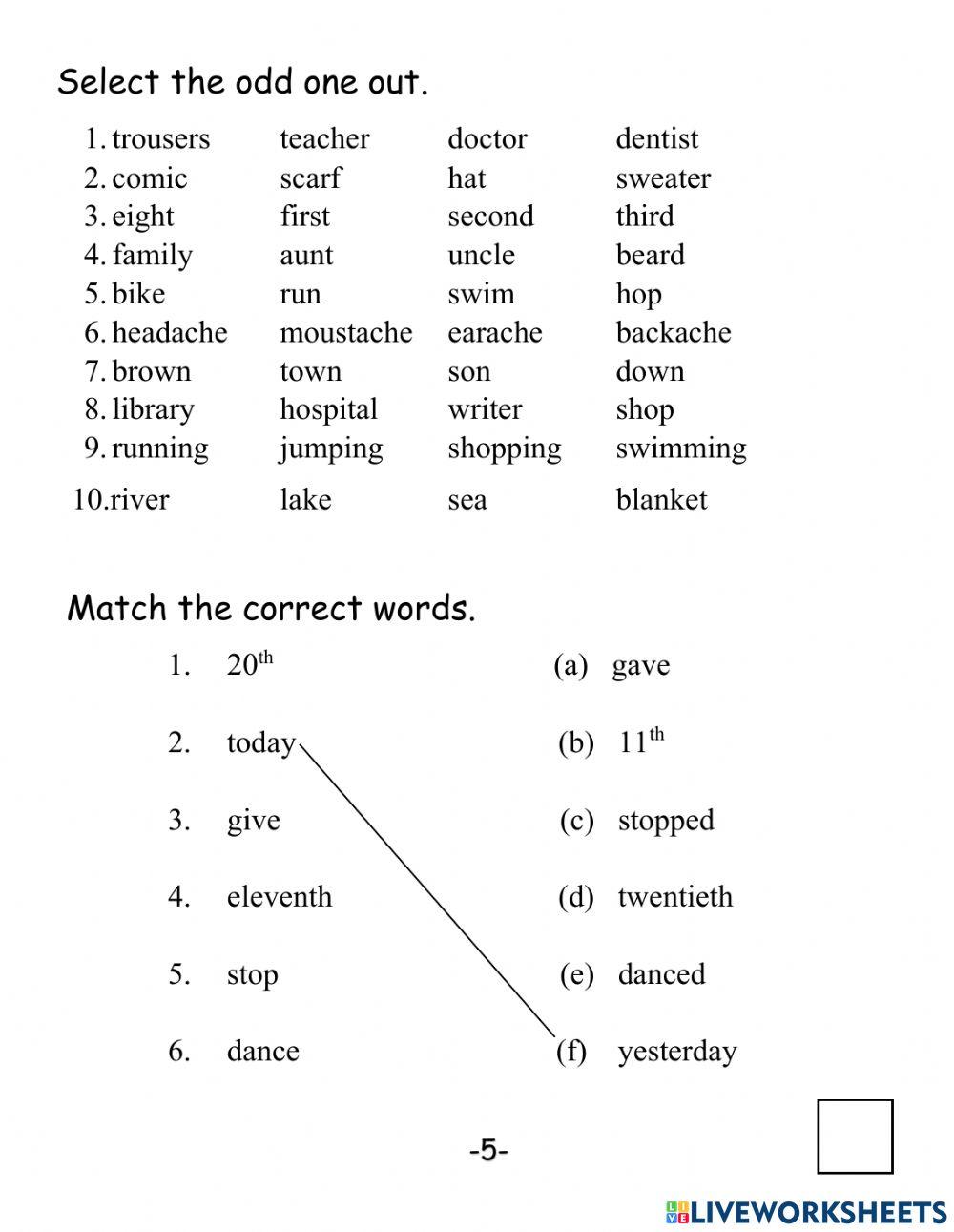 Term 1 test(level 4)