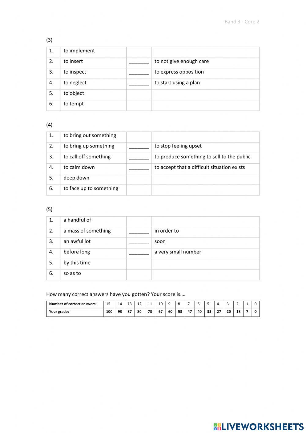 Band 3 (Core 2) - Unit 19 - Test