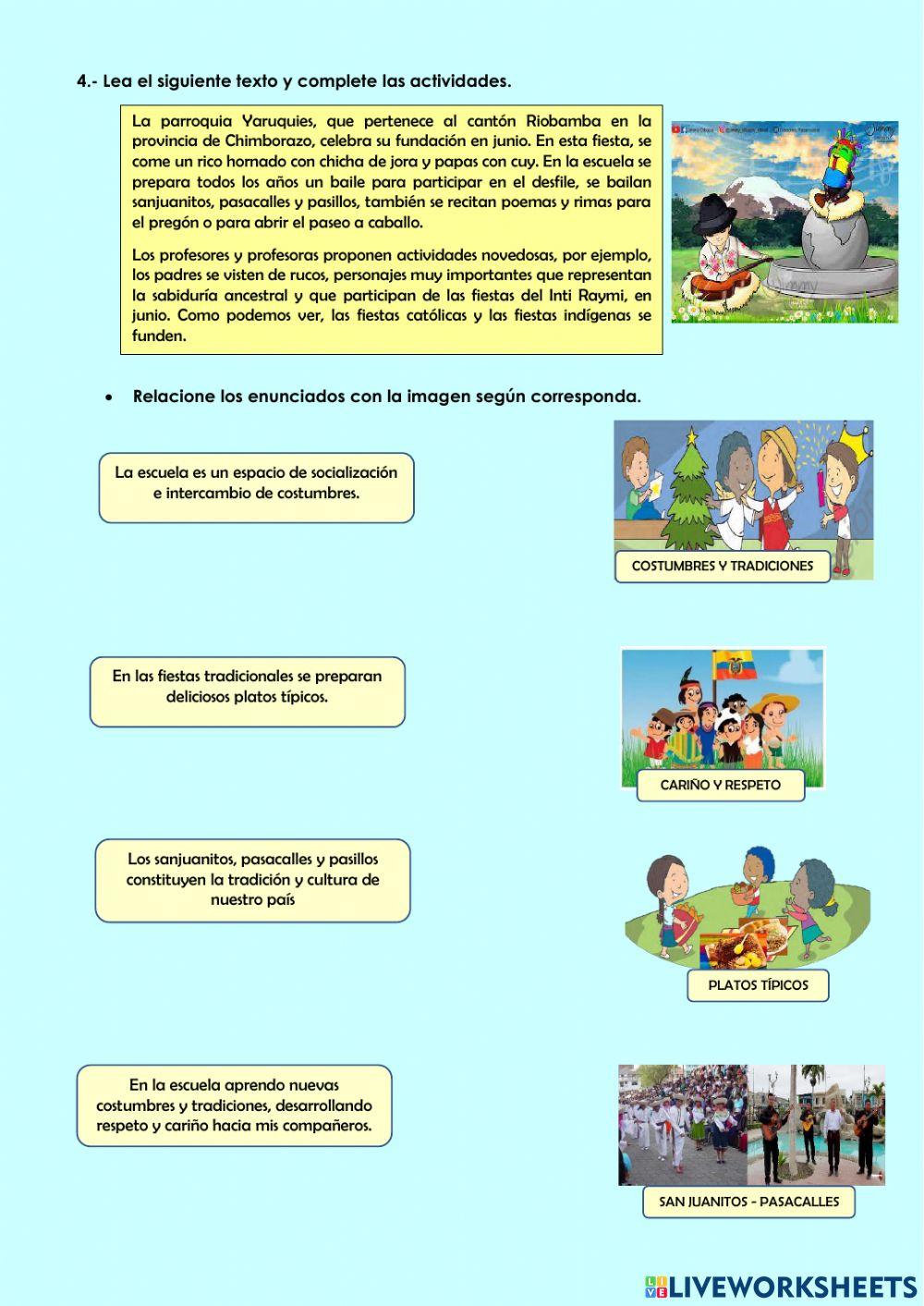 Escuela costumbres y tradiciones