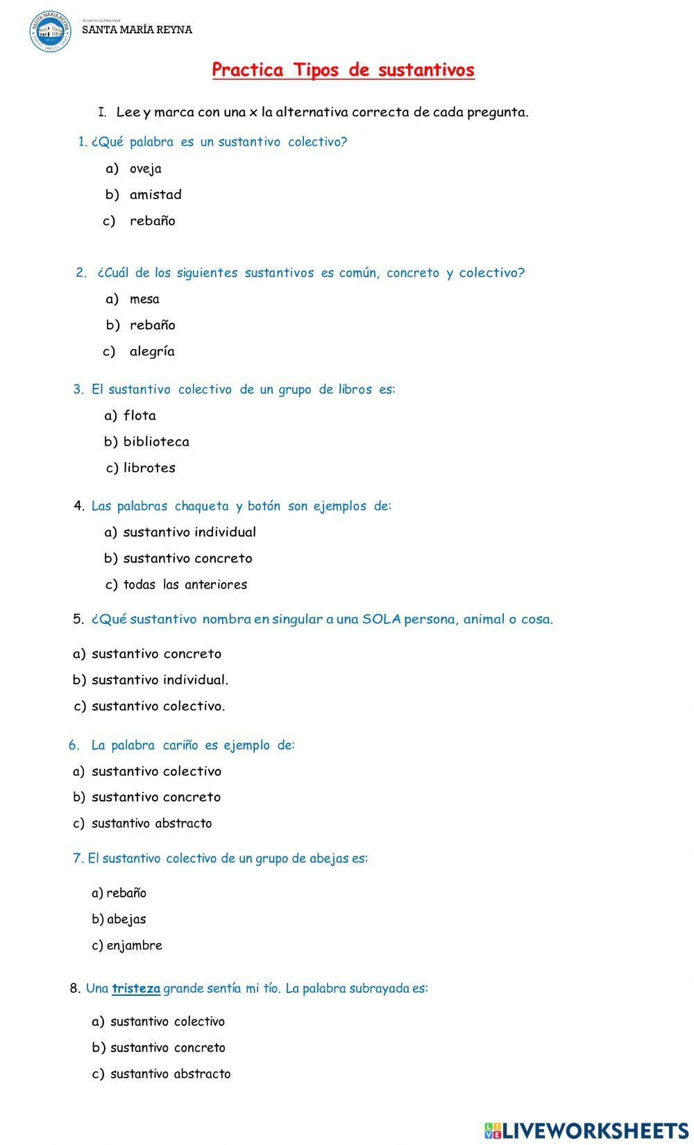 Tipos de sustantivos