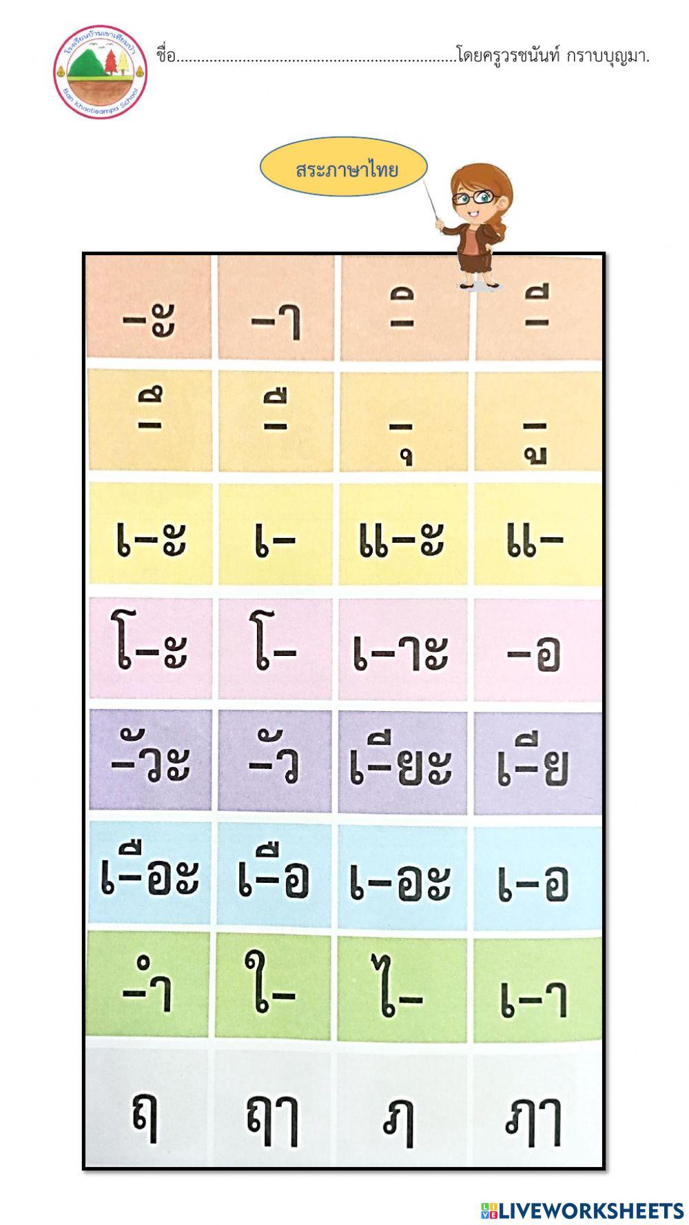 สระภาษาไทย