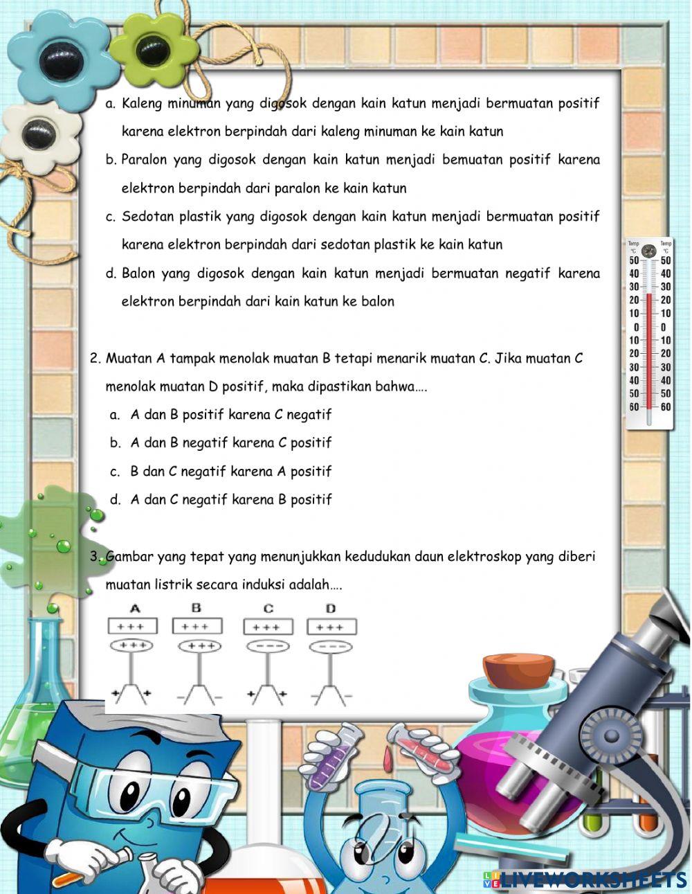 Soal Evaluasi Fenomena Gejala Listrik Statis