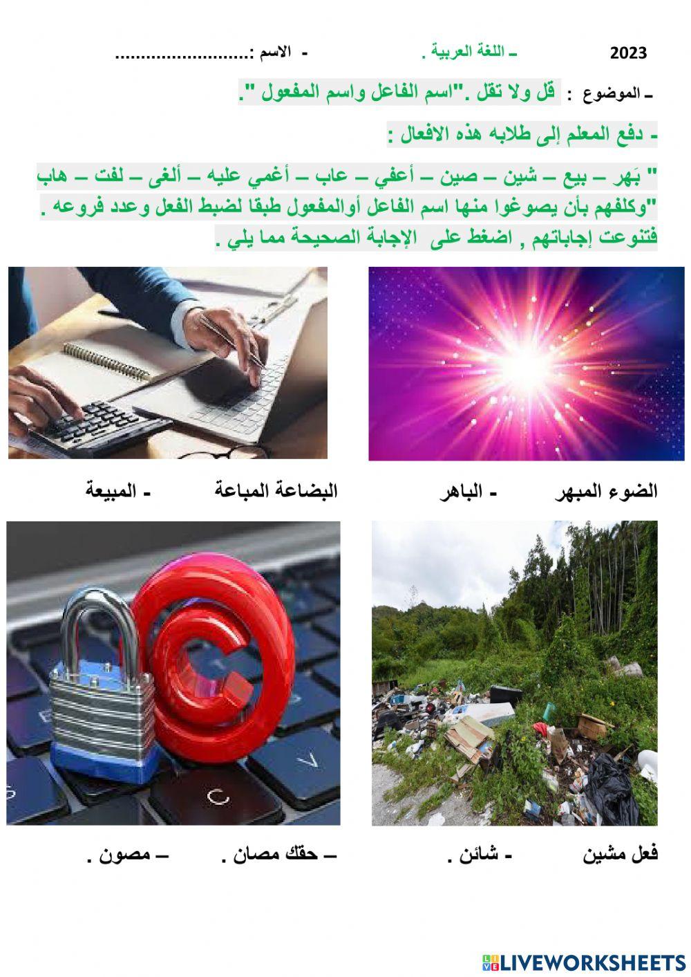 اسم الفاعل والمفعول - قل ولا تقل