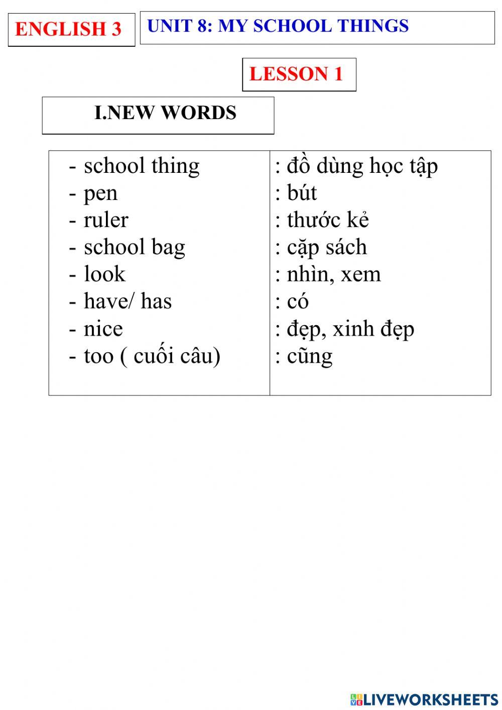 English 3- unit 8- lesson 1