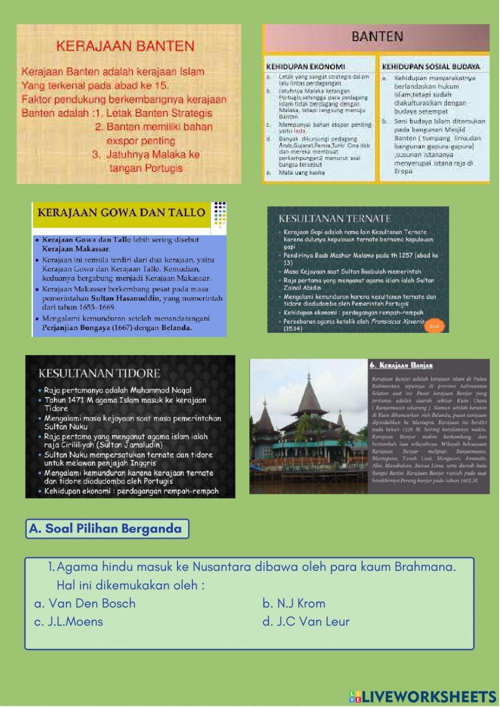 Sejarah Kerajaan Kerajaan Besar di Indonesia pada masa Hindu-Buddha dan Islam
