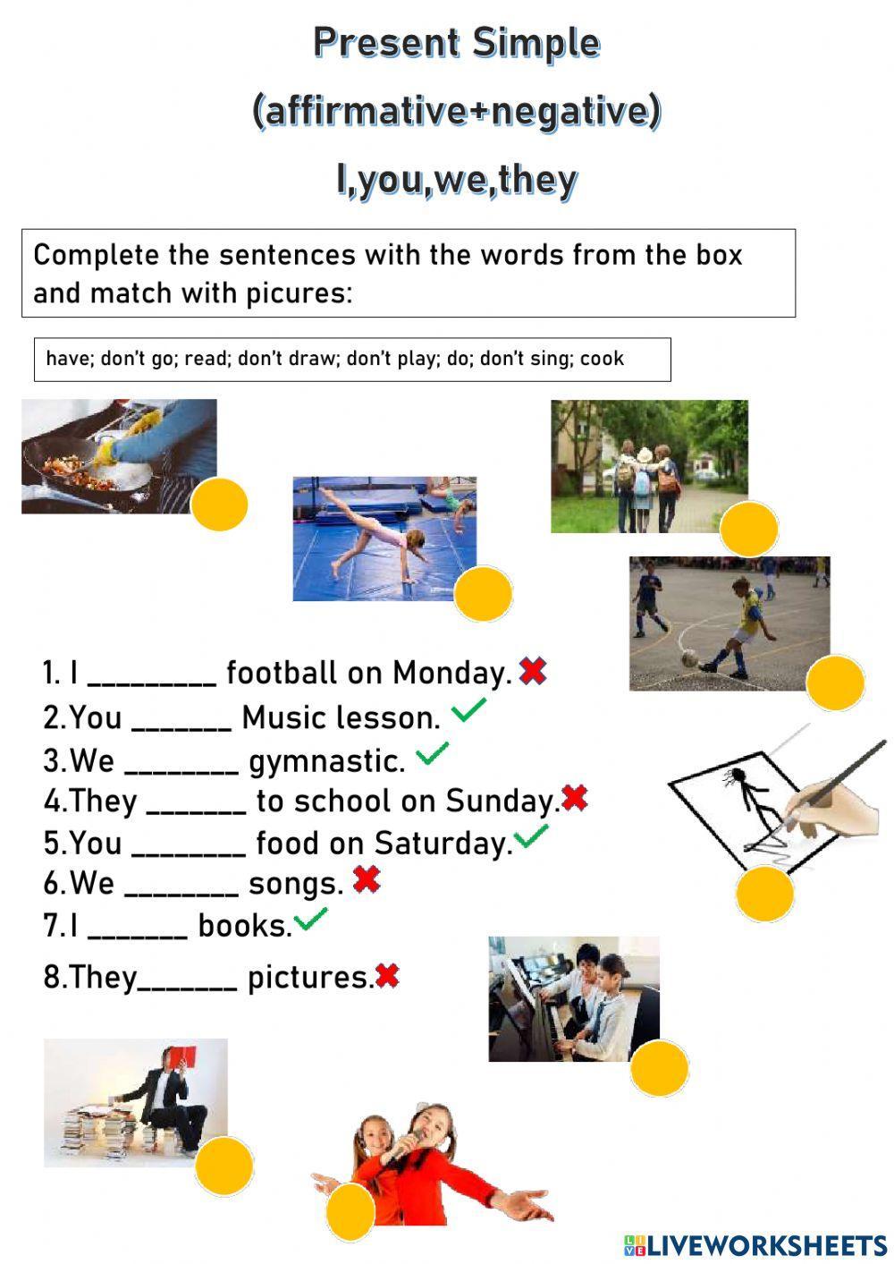 Present Simple(I,you,we,they) Present Simple(I,you,we,they)