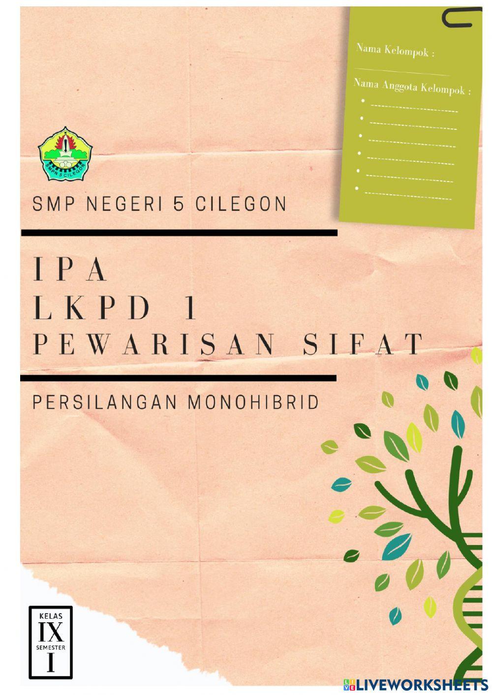 LKPD PERSILANGAN MONOHIBRID