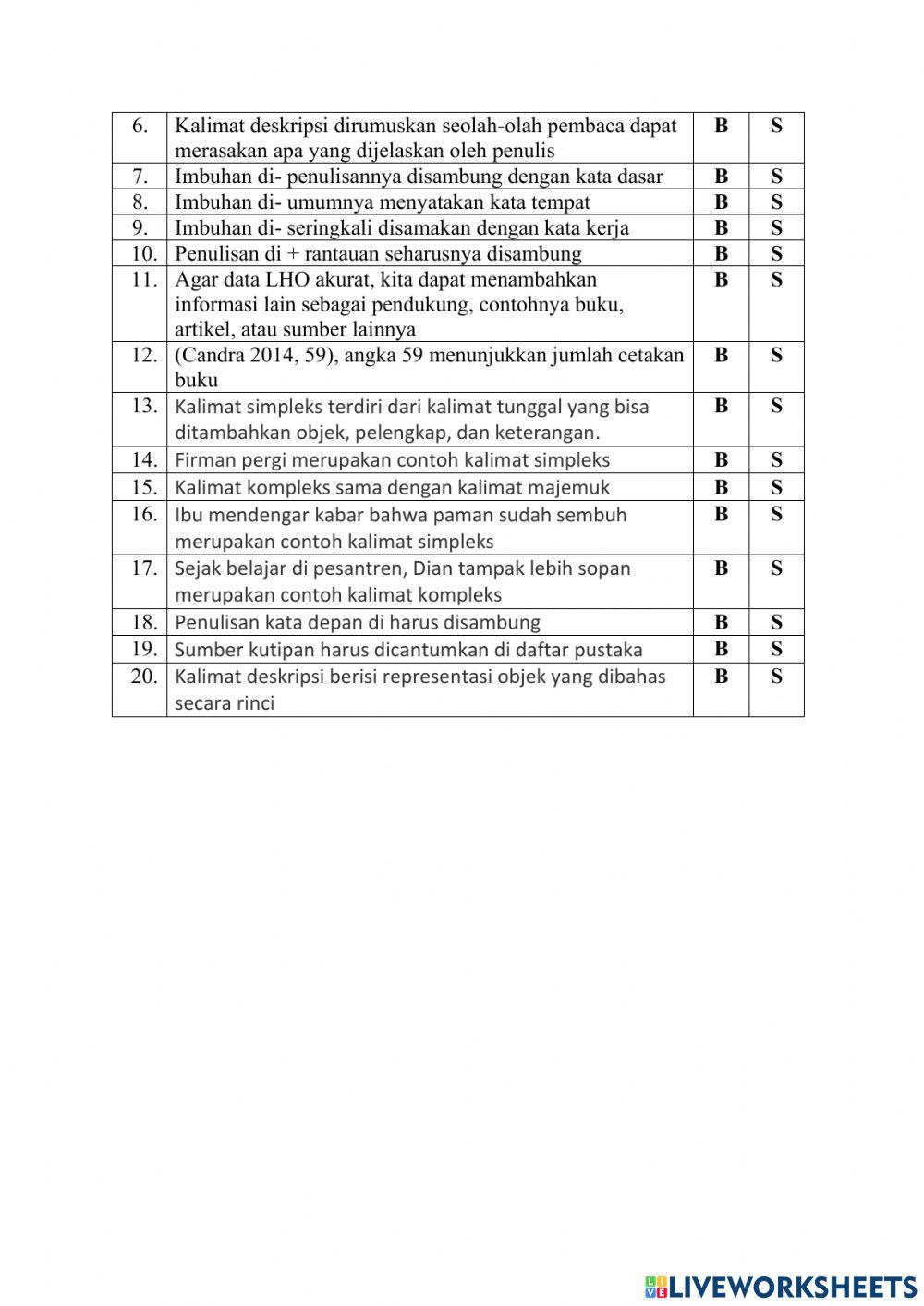 Kaidah kebahasaan teks LHO