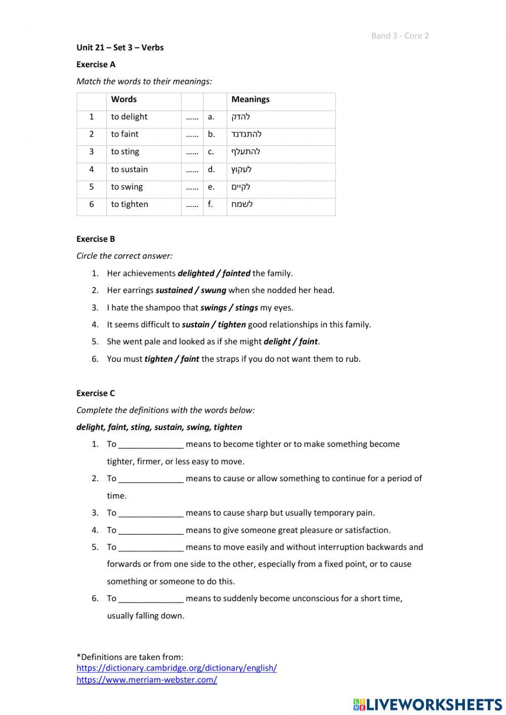 Band 3 (Core 2) - Unit 21 - Set 3