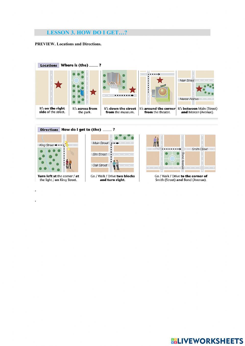 Locations and directions