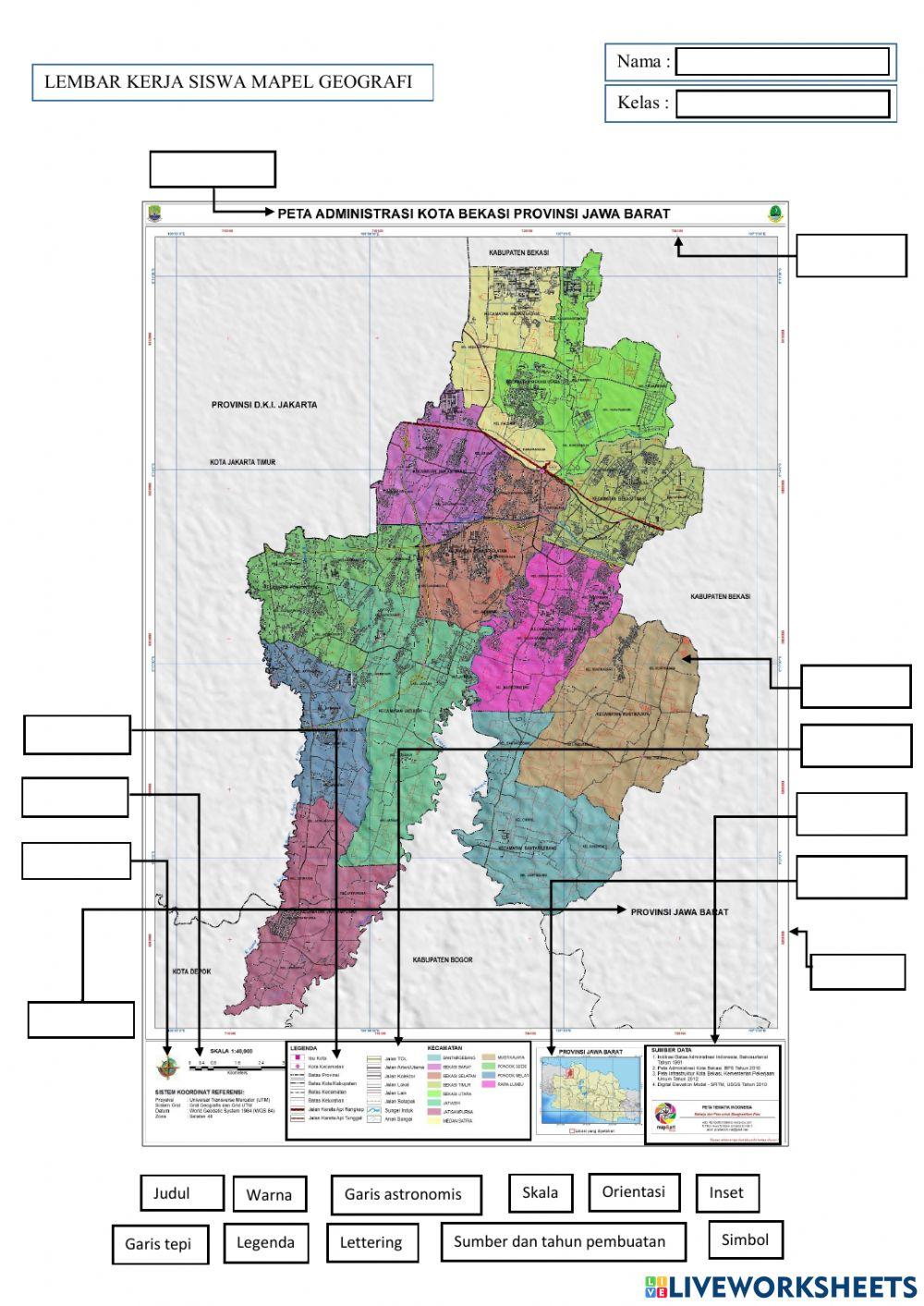 Komponen peta kelas x