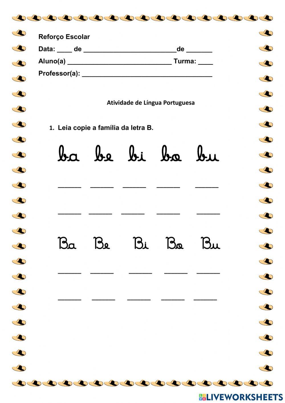 Atividade Língua Portuguesa