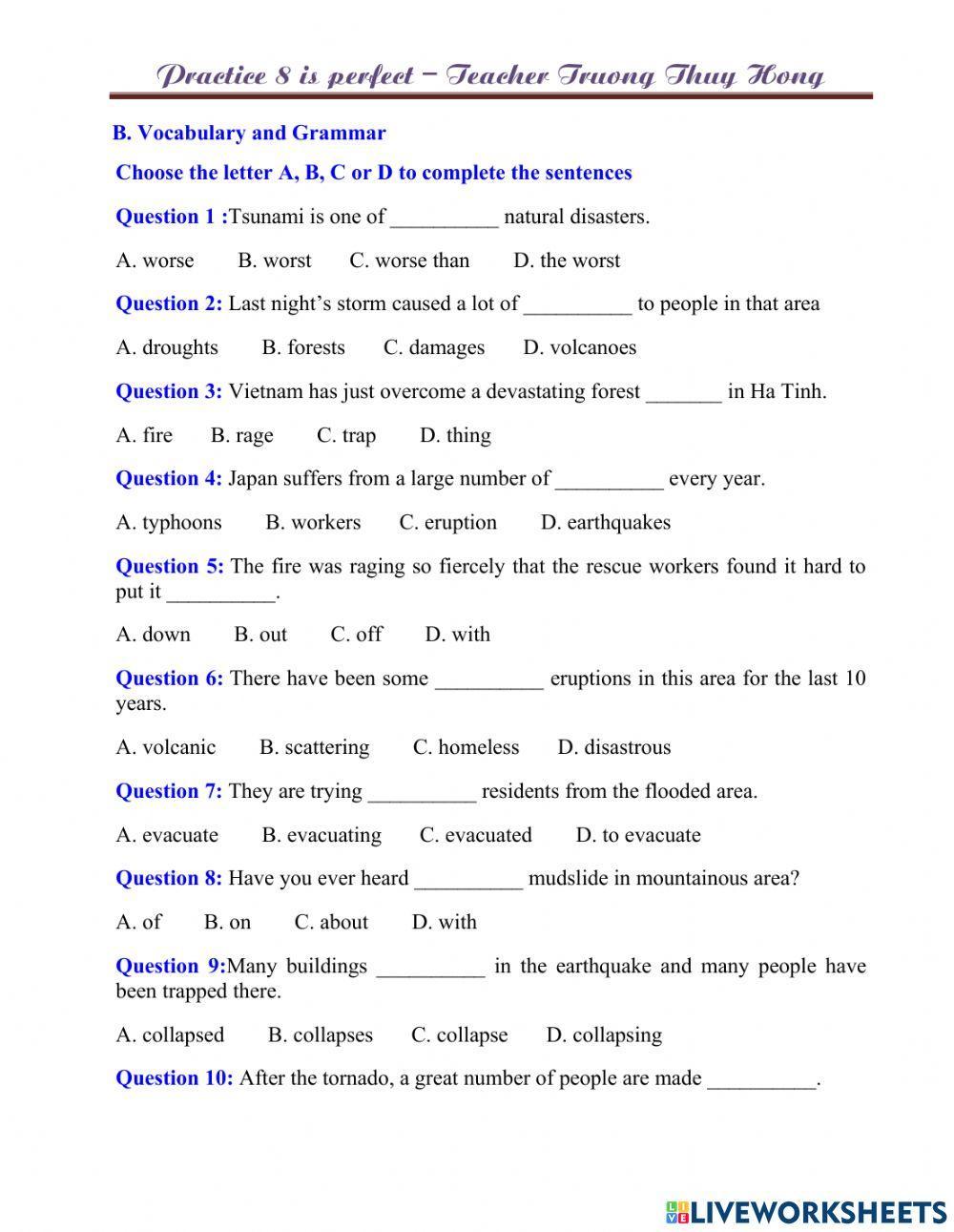 Test 9 English 8
