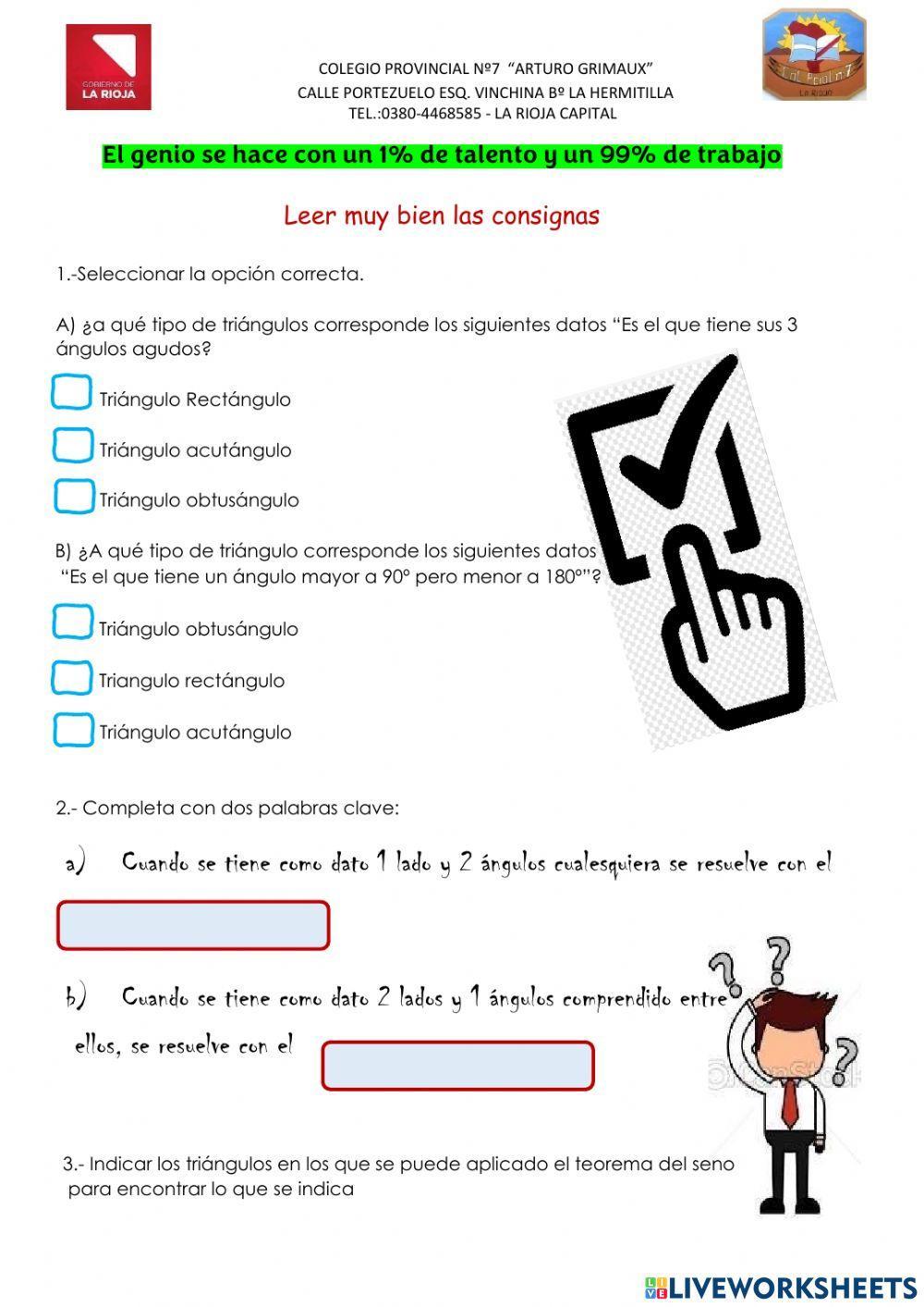 Teorema del seno y coseno