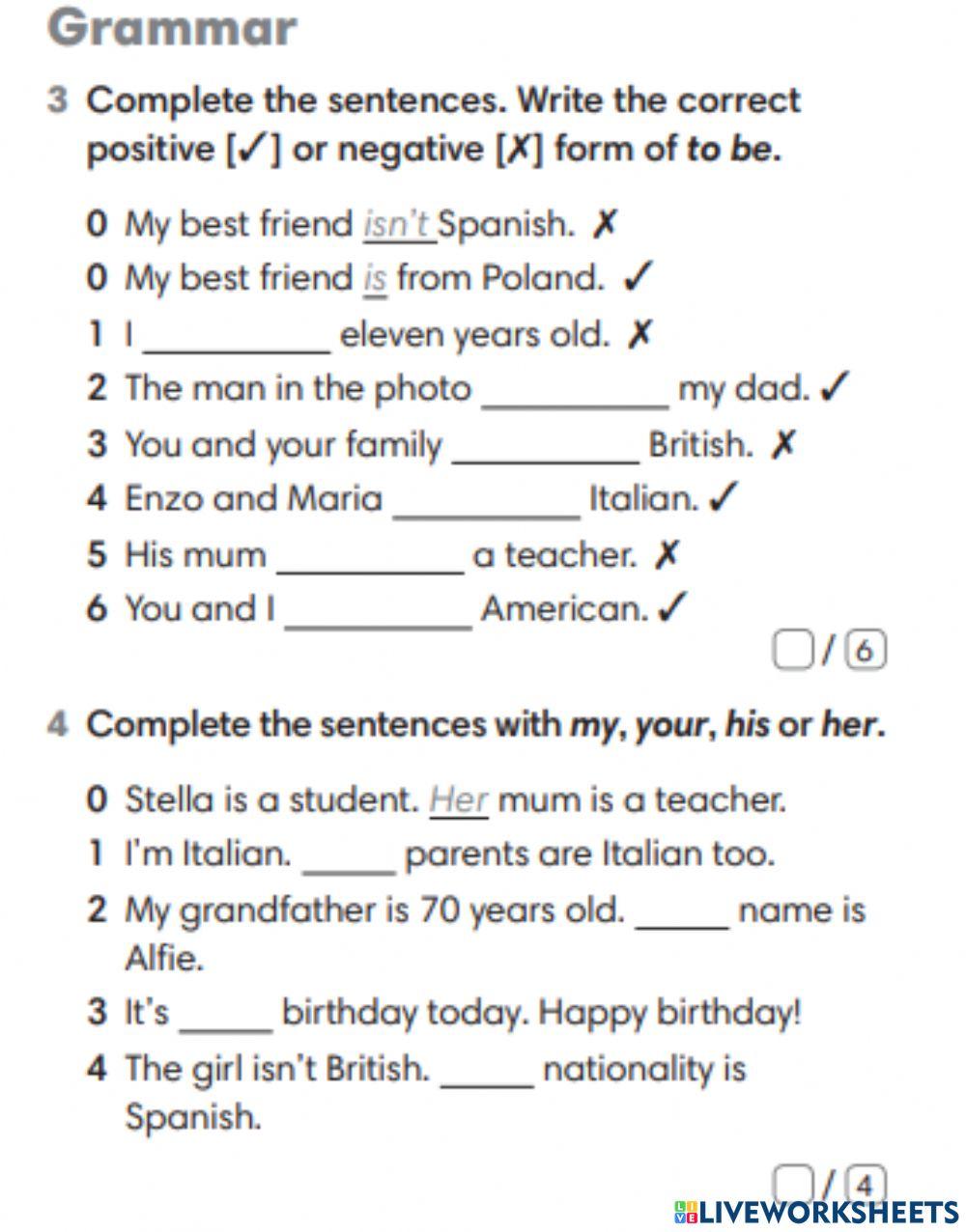 Language test Go Getter Unit 1 grammar