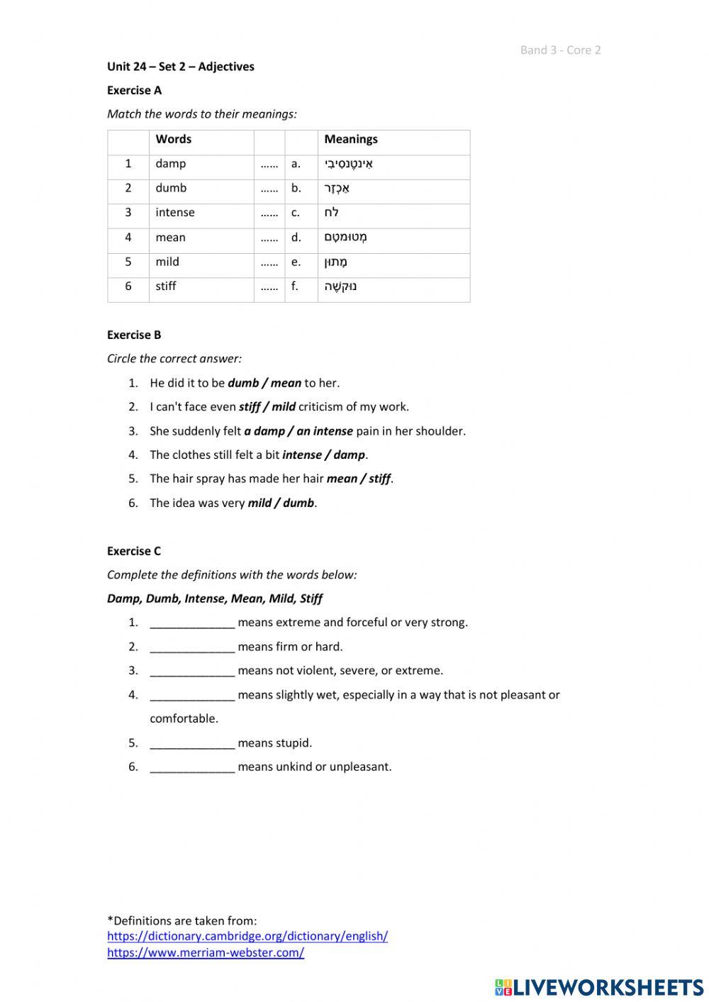 Band 3 (Core 2) - Unit 24 - Set 2
