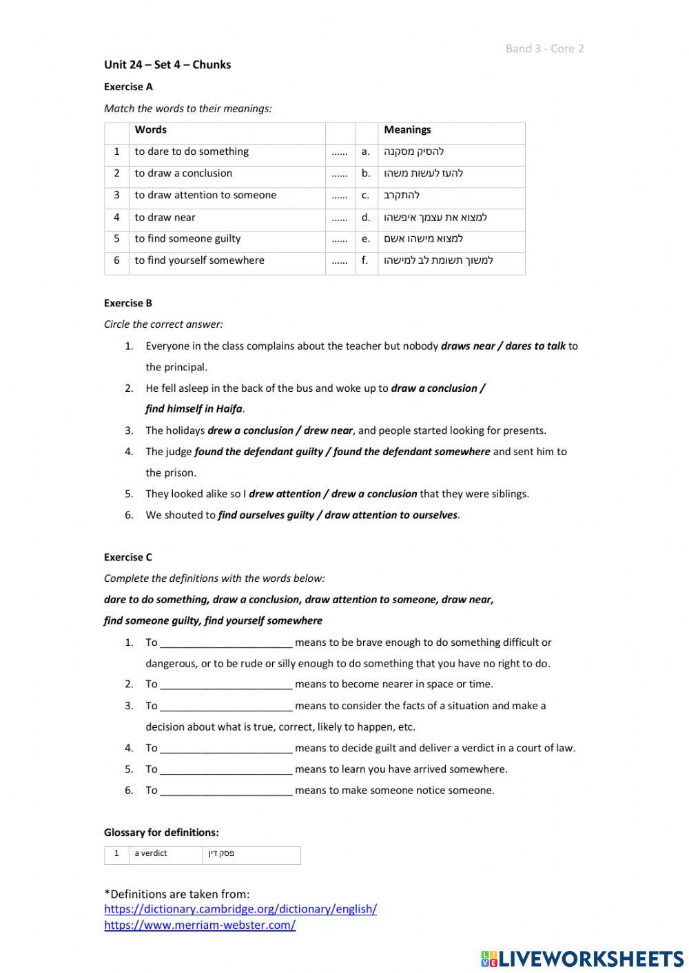 Band 3 (Core 2) - Unit 24 - Set 4