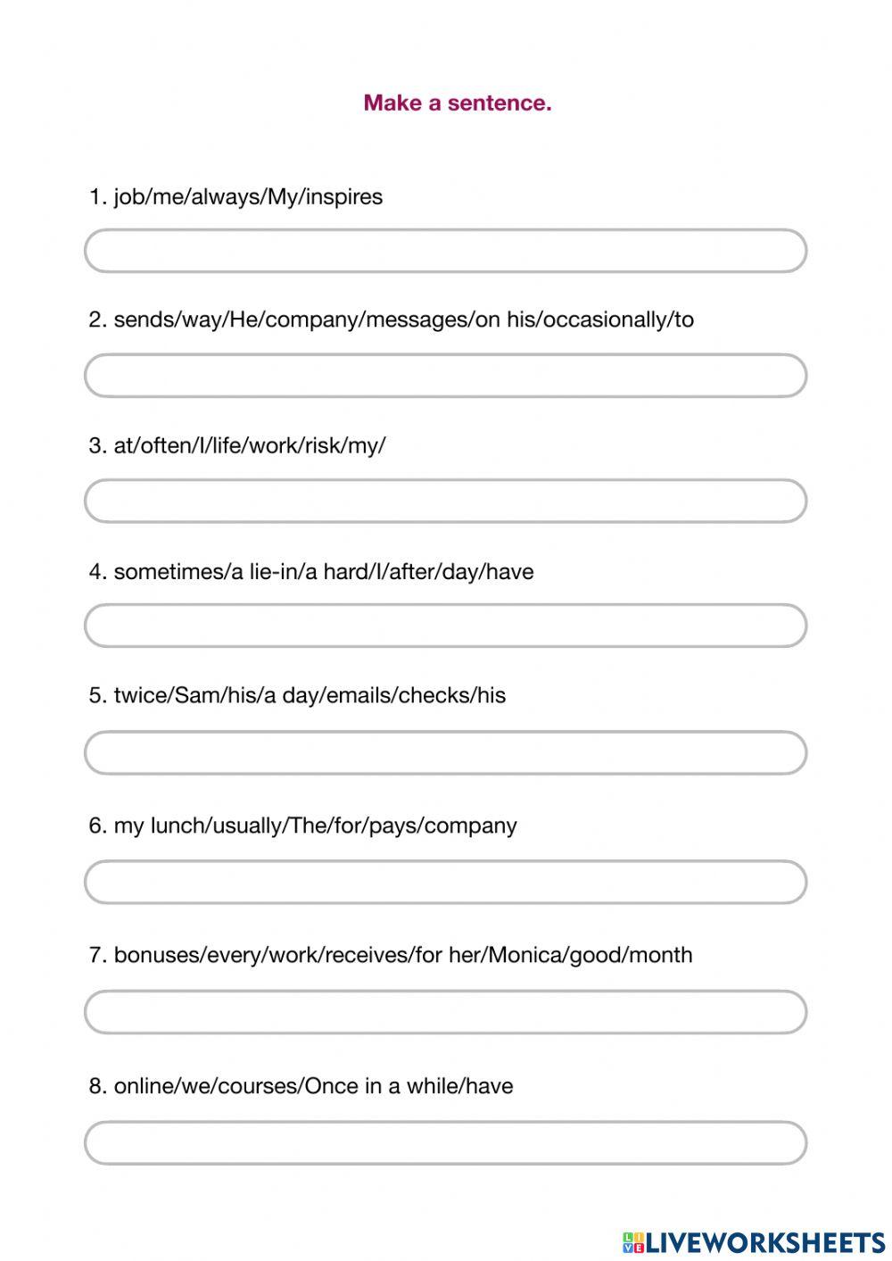 Adverbs of frequency. Likes and dislikes +ing worksheet | Live Worksheets