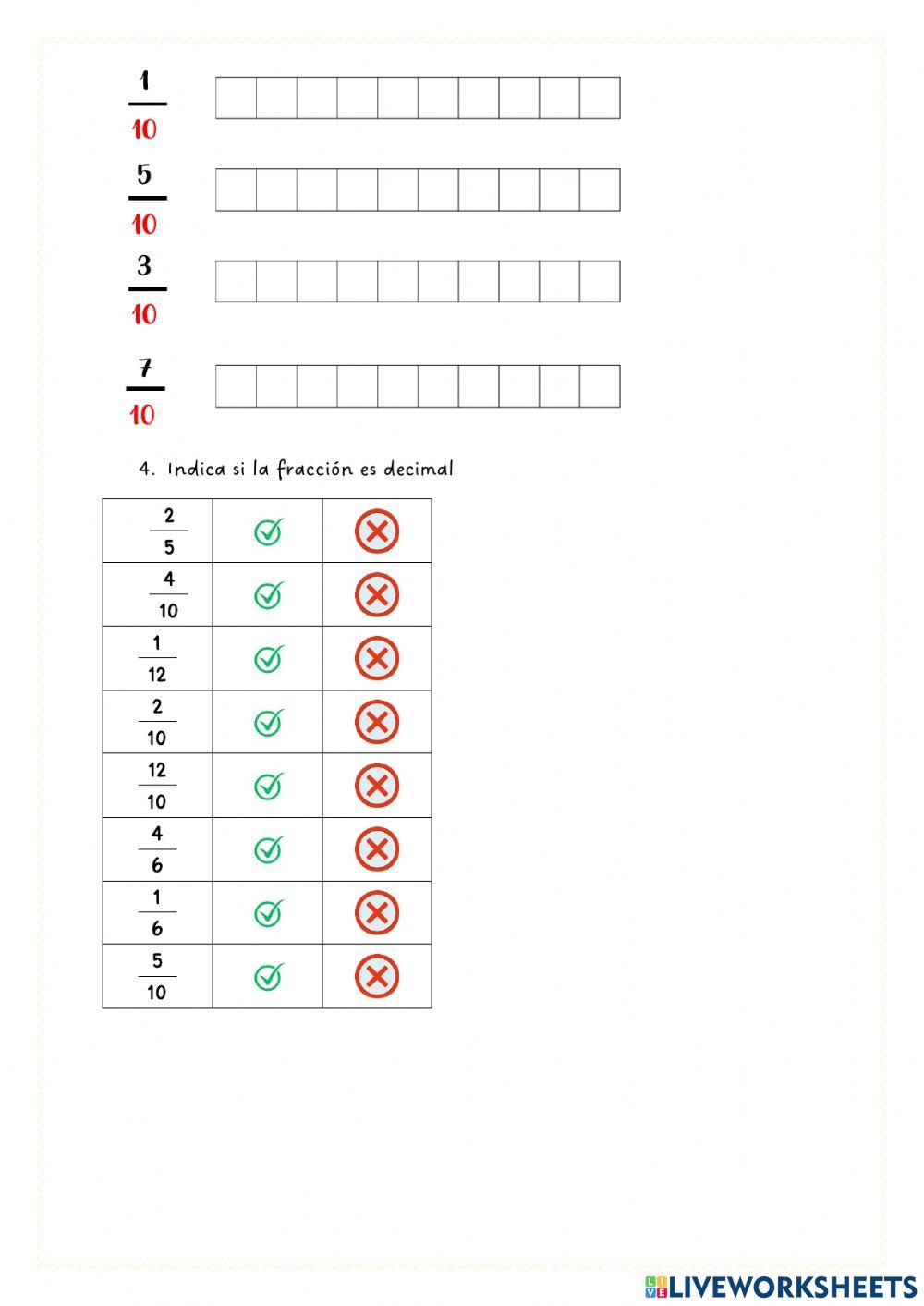 Fracciones decimales
