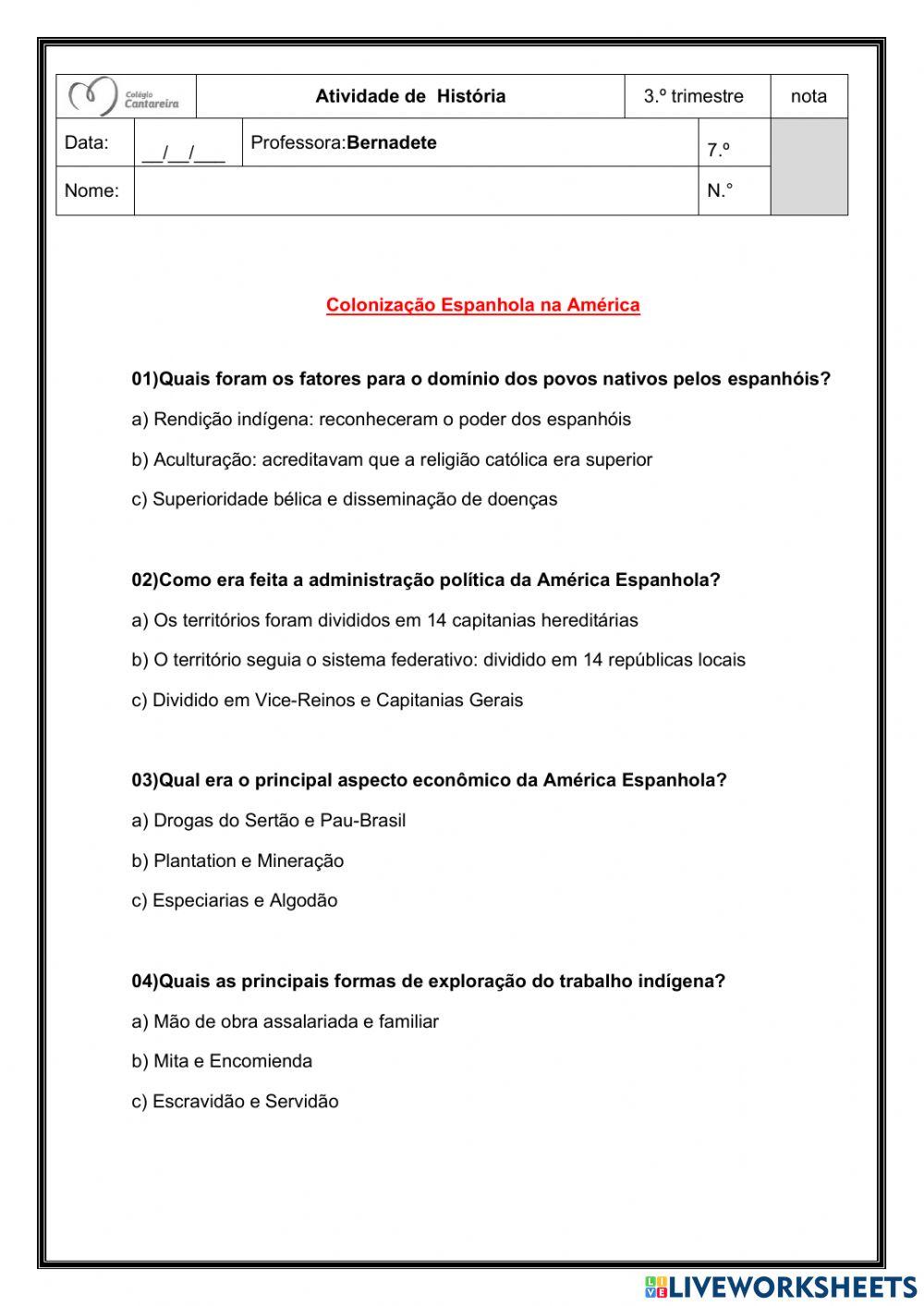 Colonização Espanhola na América