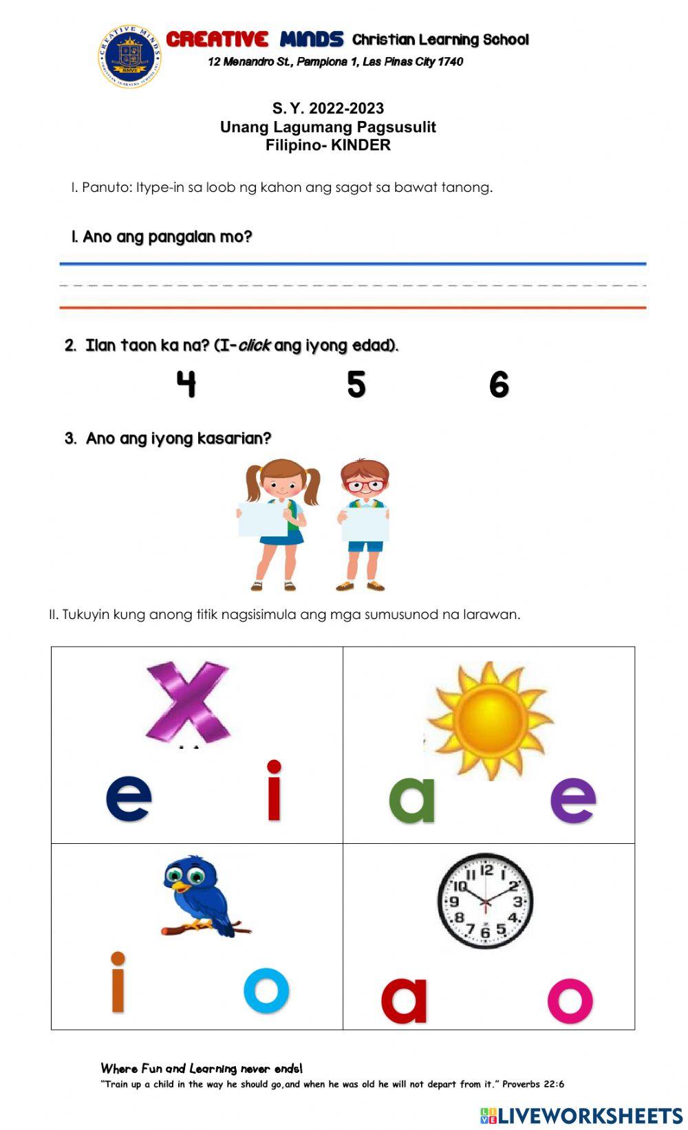 Written oral work 1.1