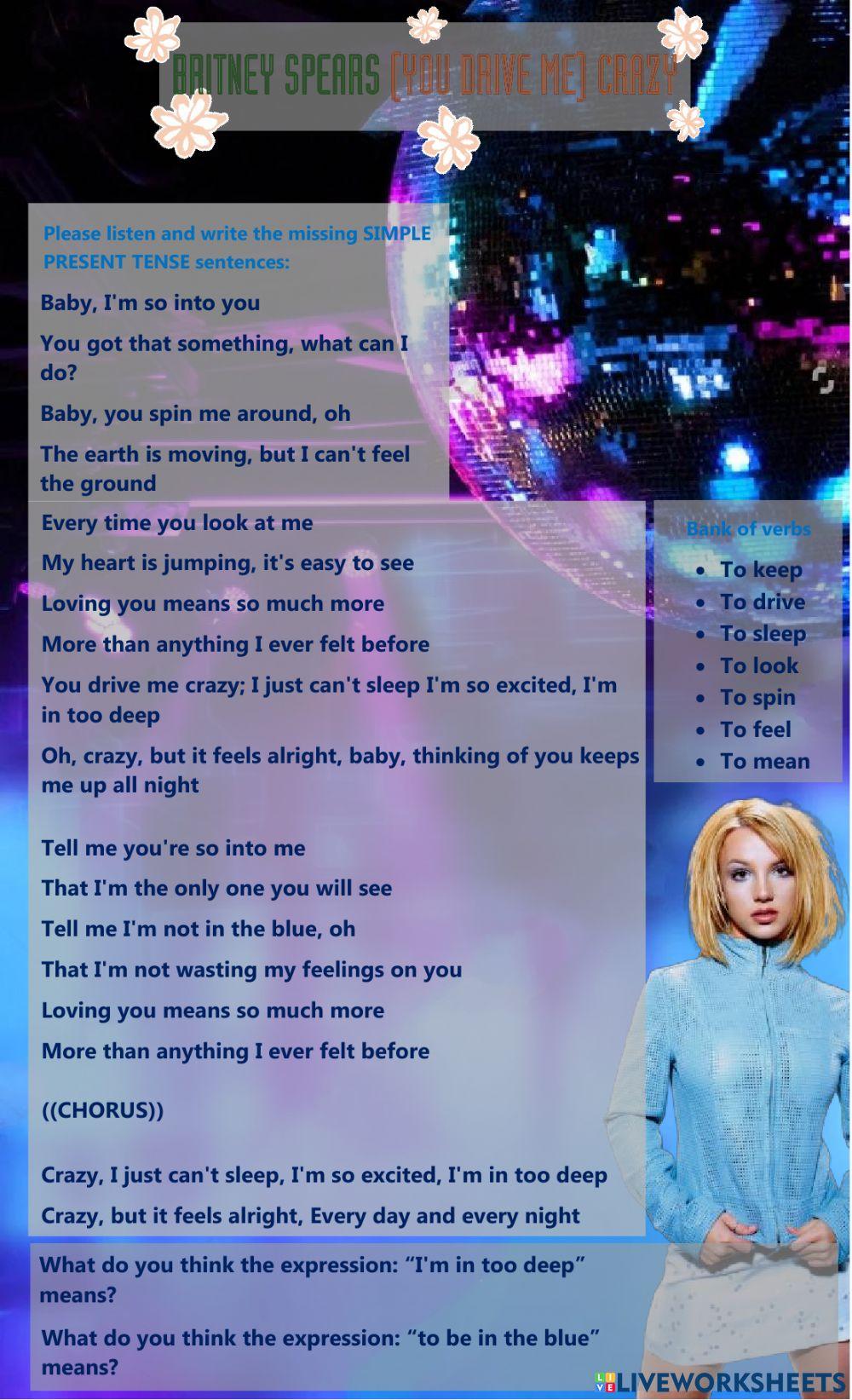 Britney Spears You Drive Me Crazy - Simple Present