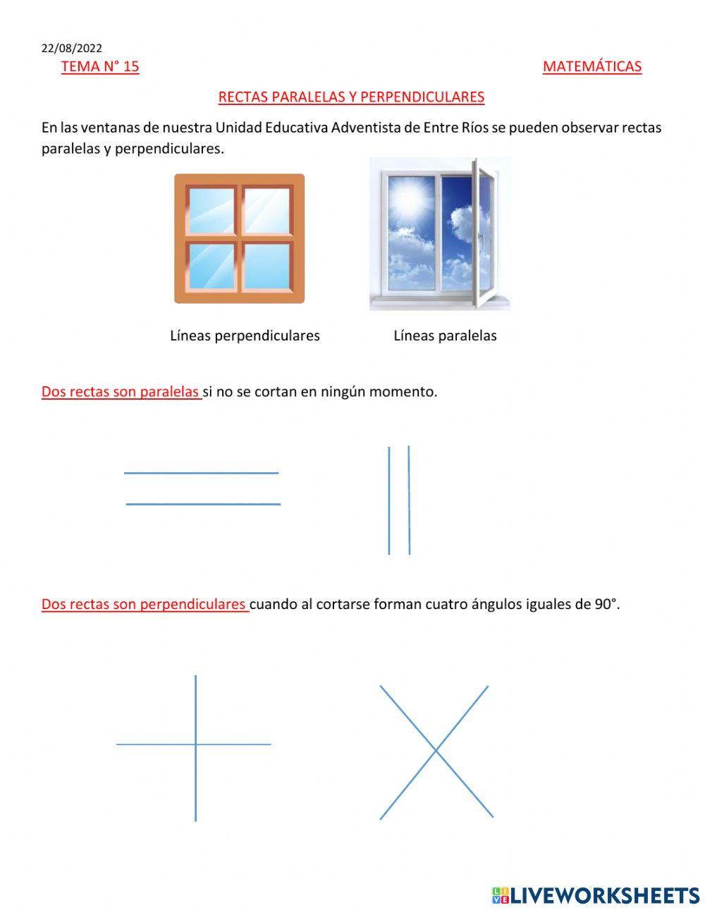 Lineas paralelas y perpendiculares