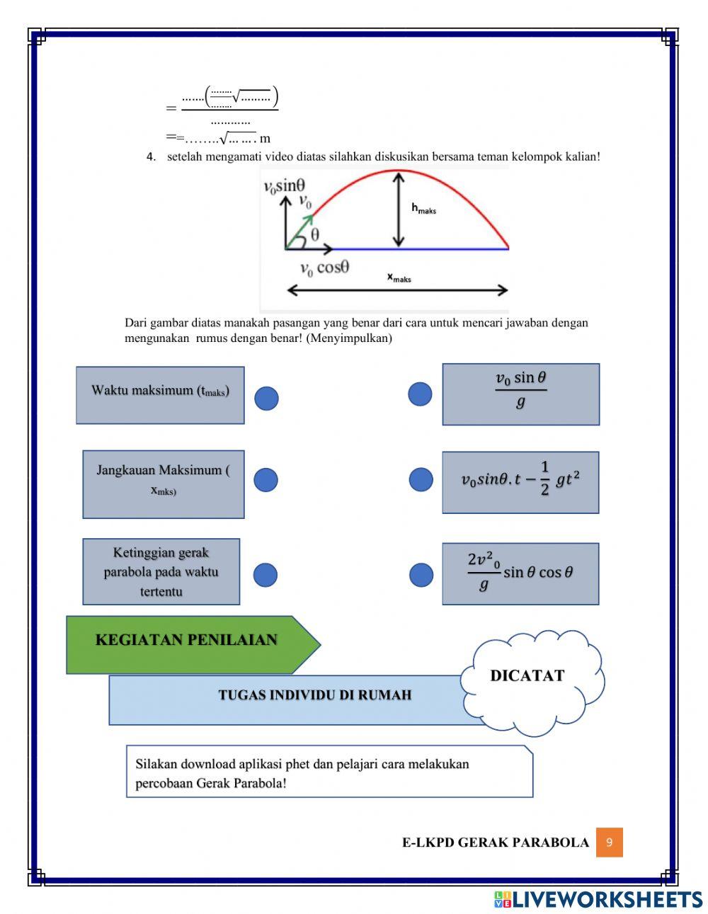 E-LKPD Gerak Parabola Pertemuan 2