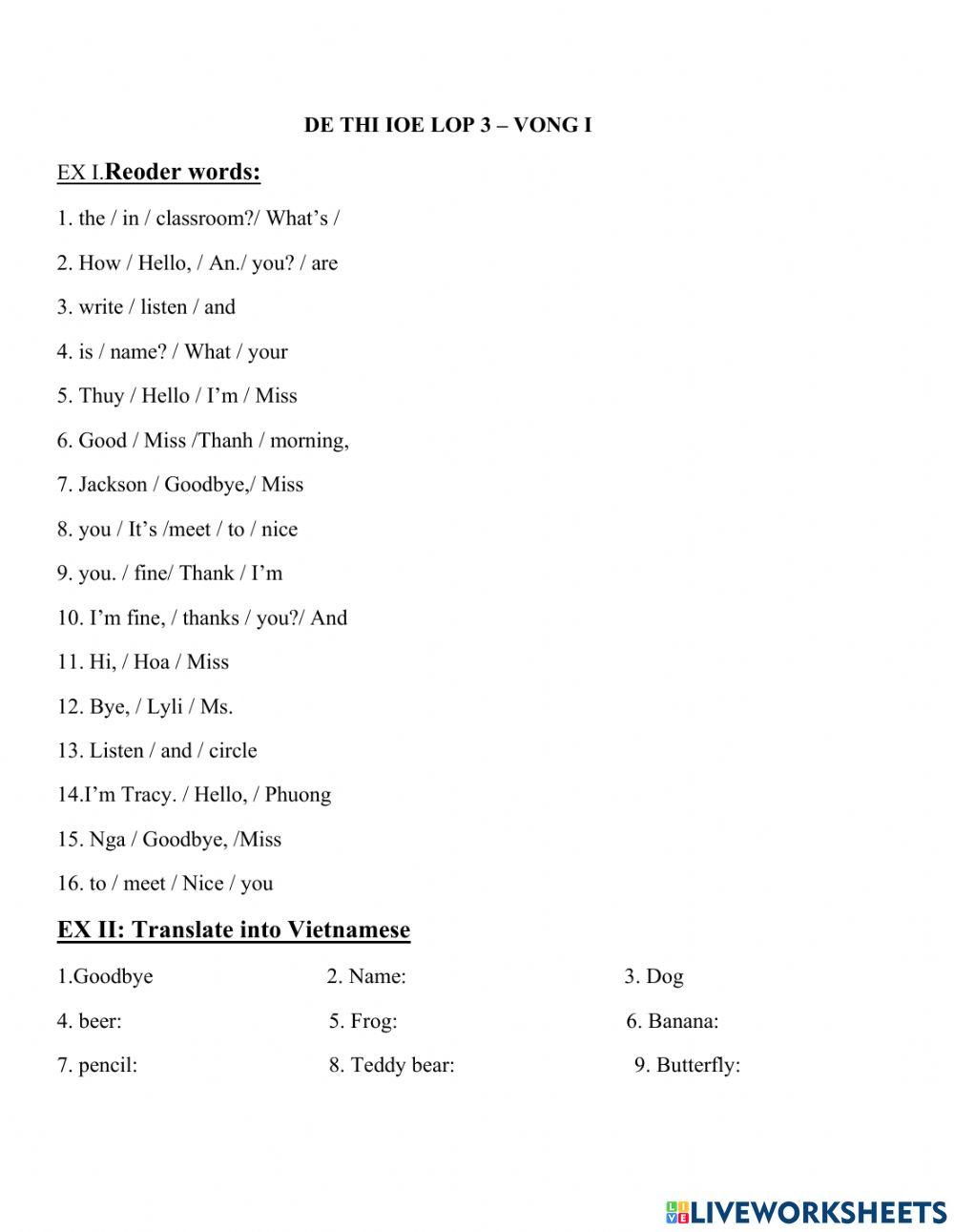 Đề thi ioe lớp 3 - vòng 1