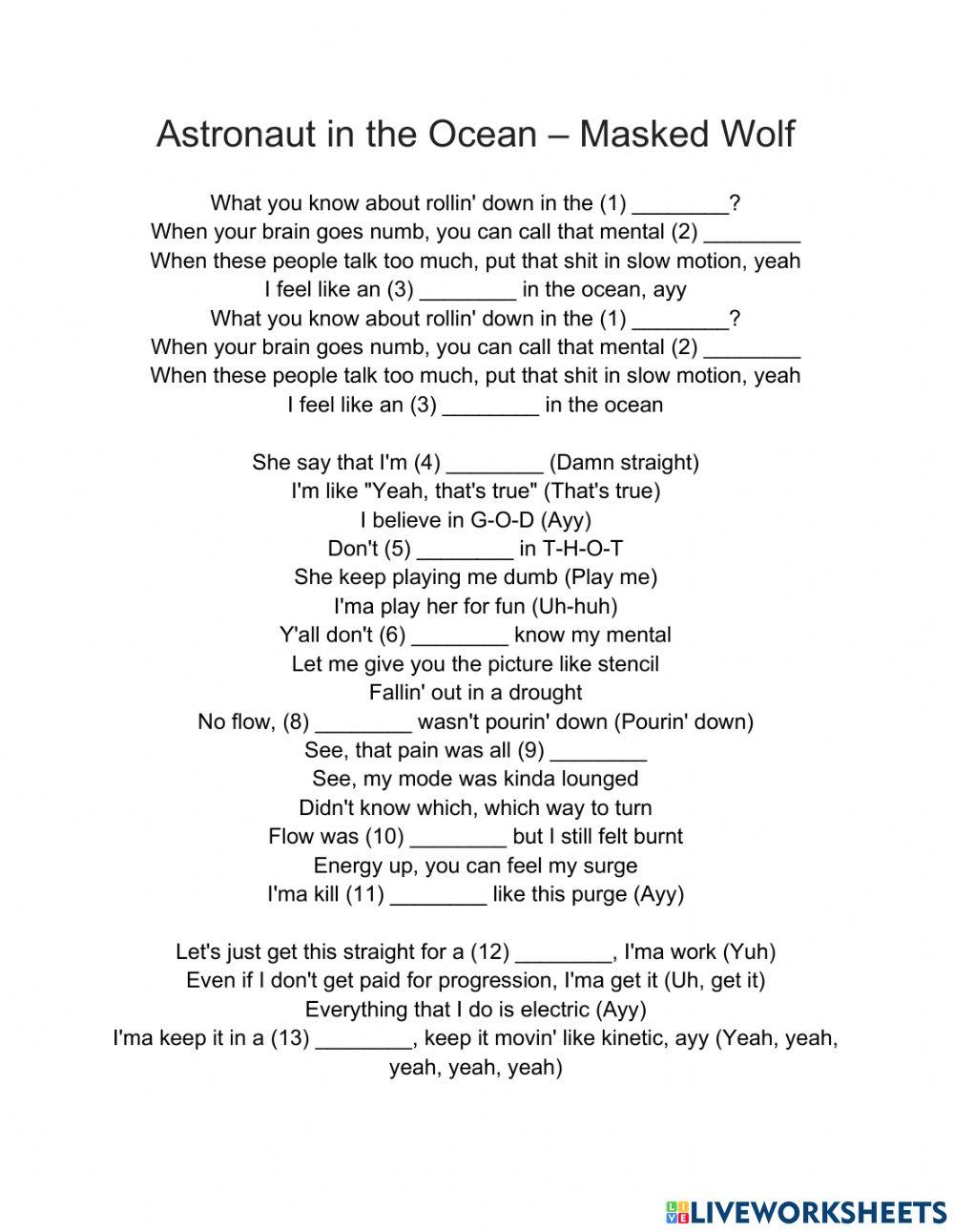 Unit 4 Lyrics - Astronaut in the Ocean (Clean)