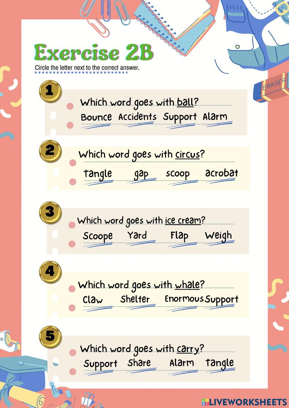 Exercise 2B worksheet | Live Worksheets