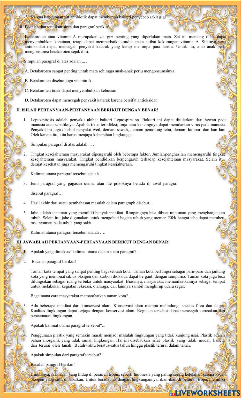 Remedial PH 1 Bahasa Indonesia Semester I