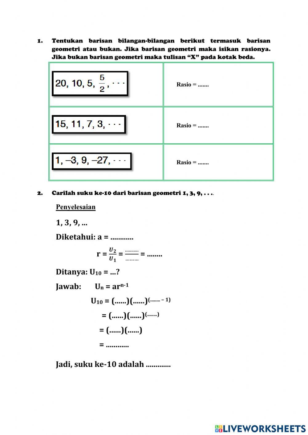 Barisan Geometri