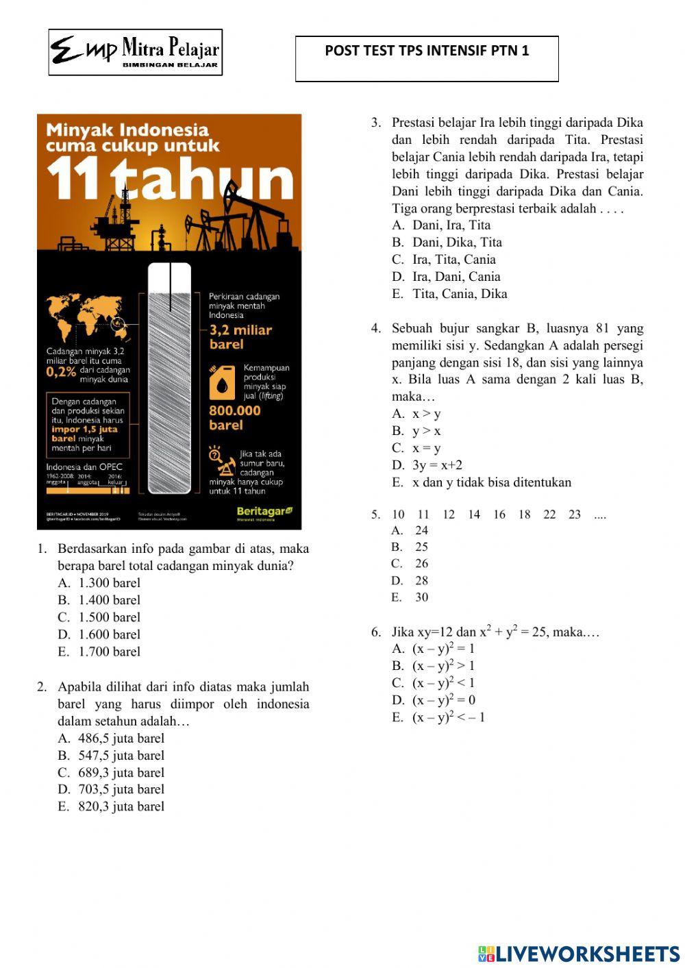 Posttest reguler ptn tps 1