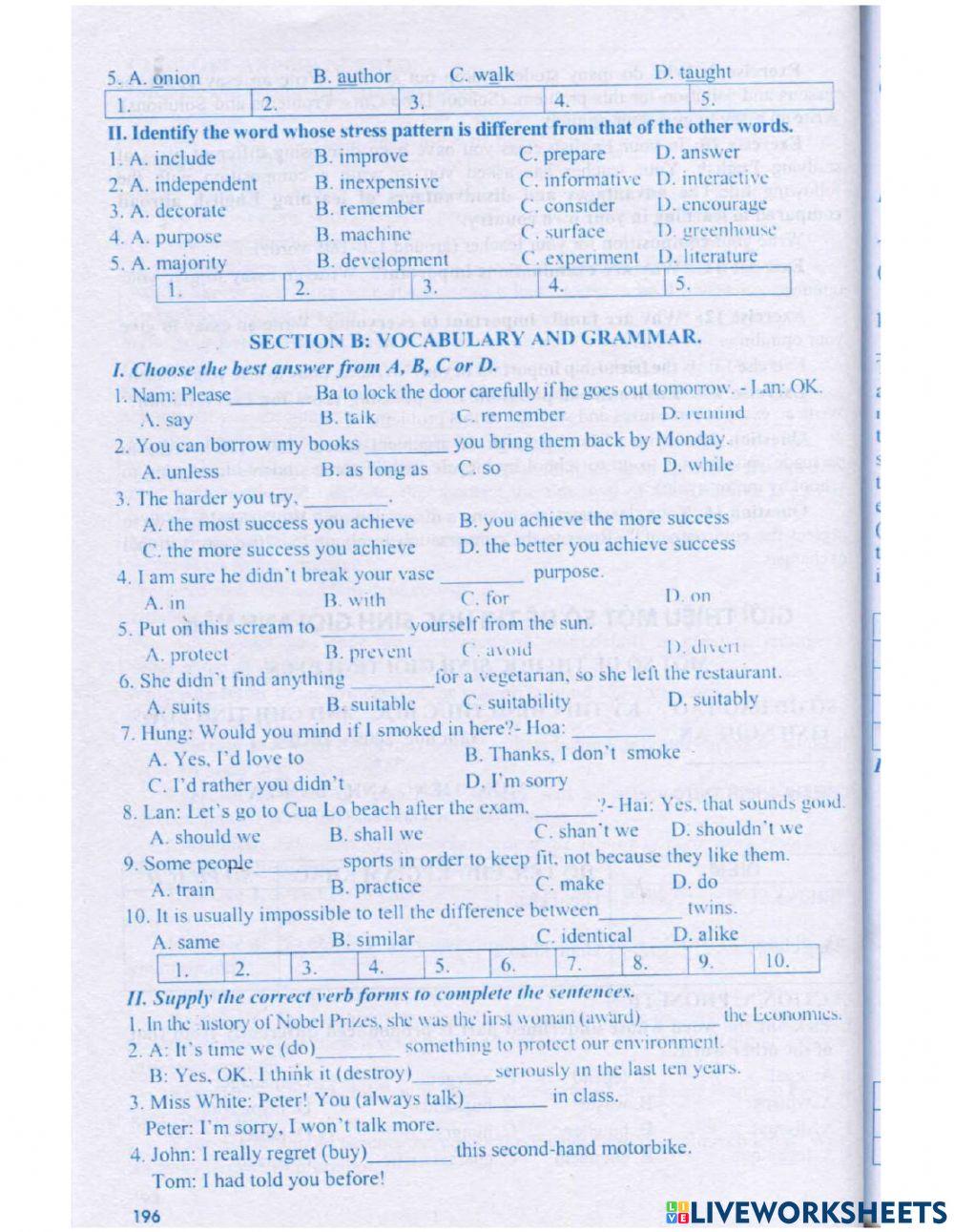 Đề ôn chuyên 1-minh châu