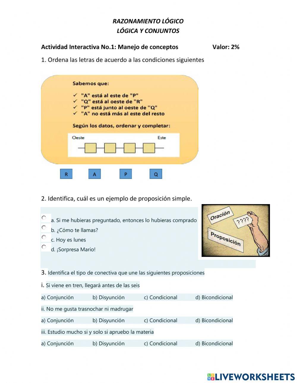 Manejo de conceptos de lógica