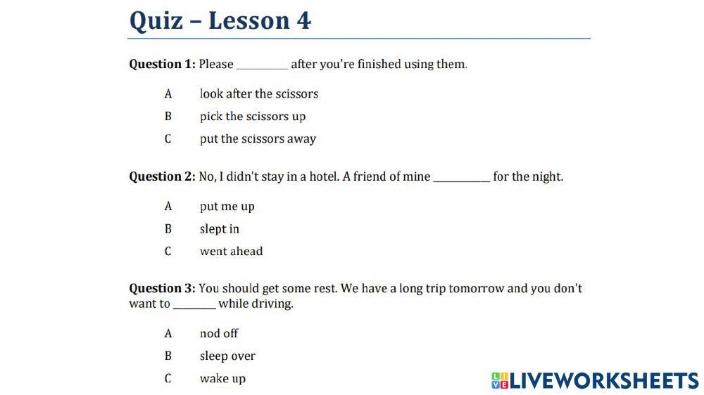 Phrasal verbs-around the house