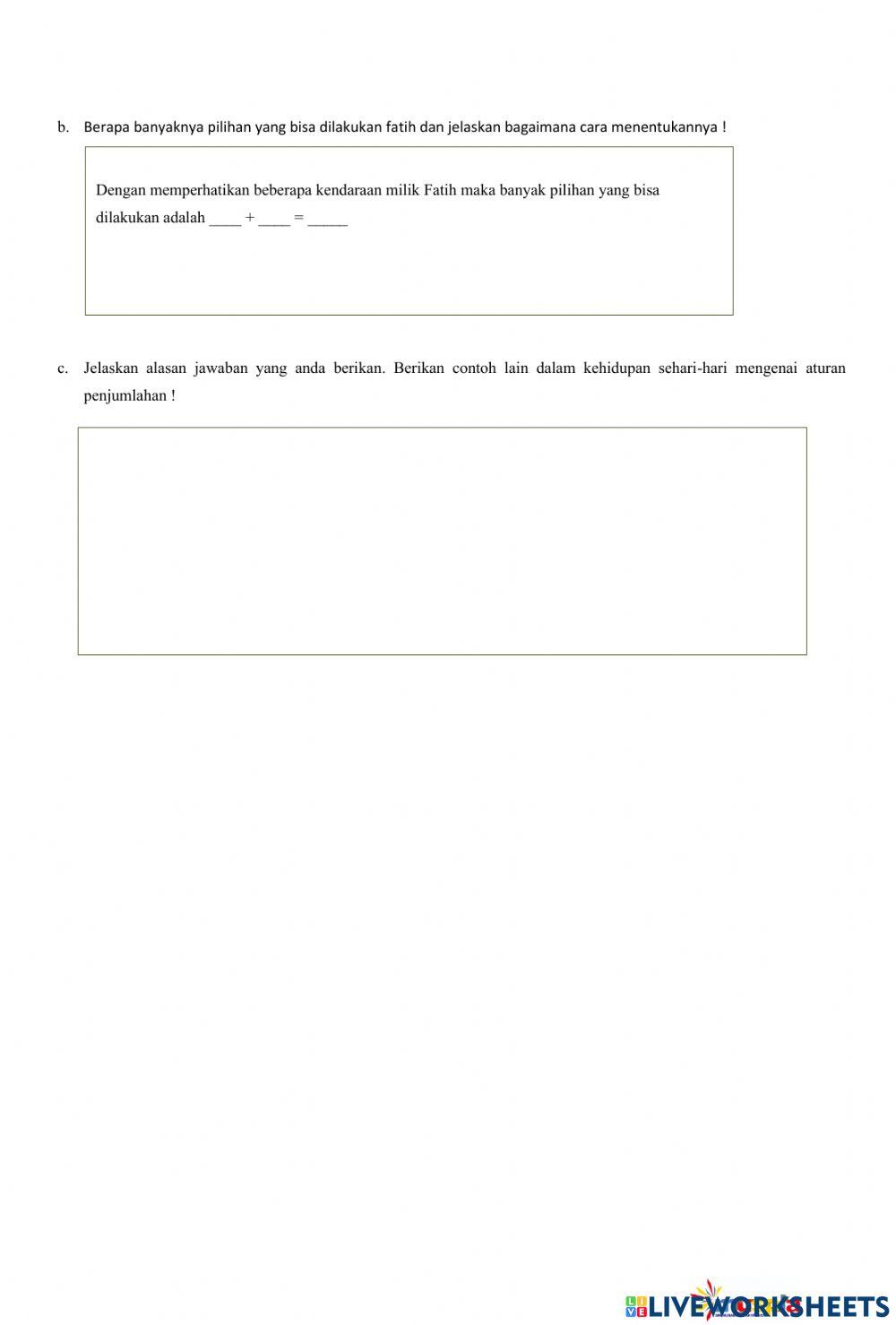 Kaidah Pencacahan (aturan penjumlahan)