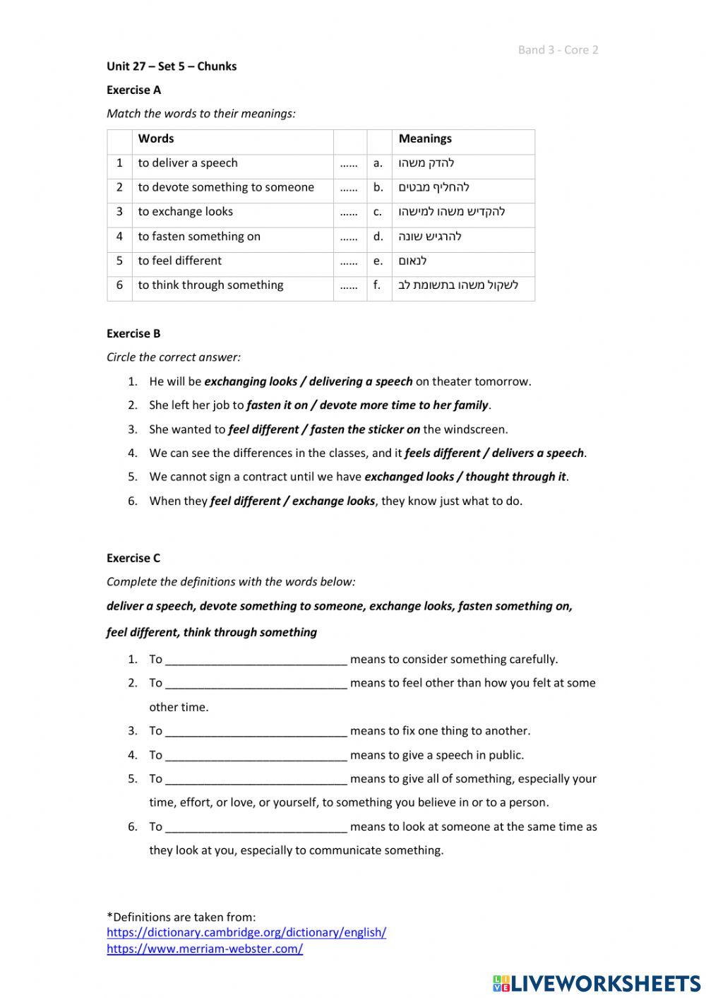 Band 3 (Core 2) - Unit 27 - Set 5