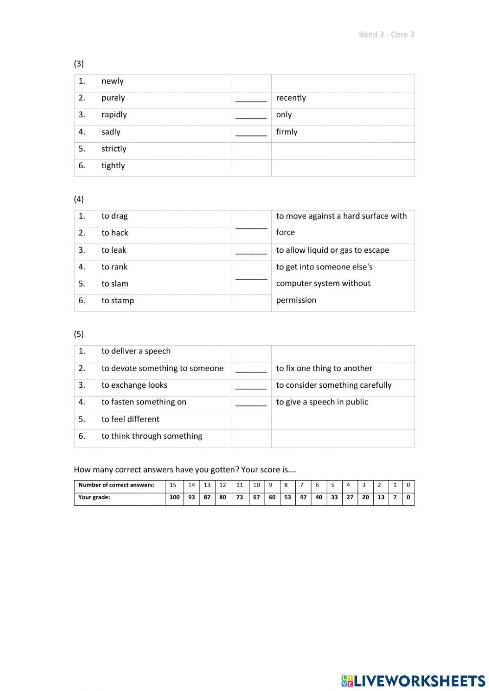 Band 3 (Core 2) - Unit 27 - Test