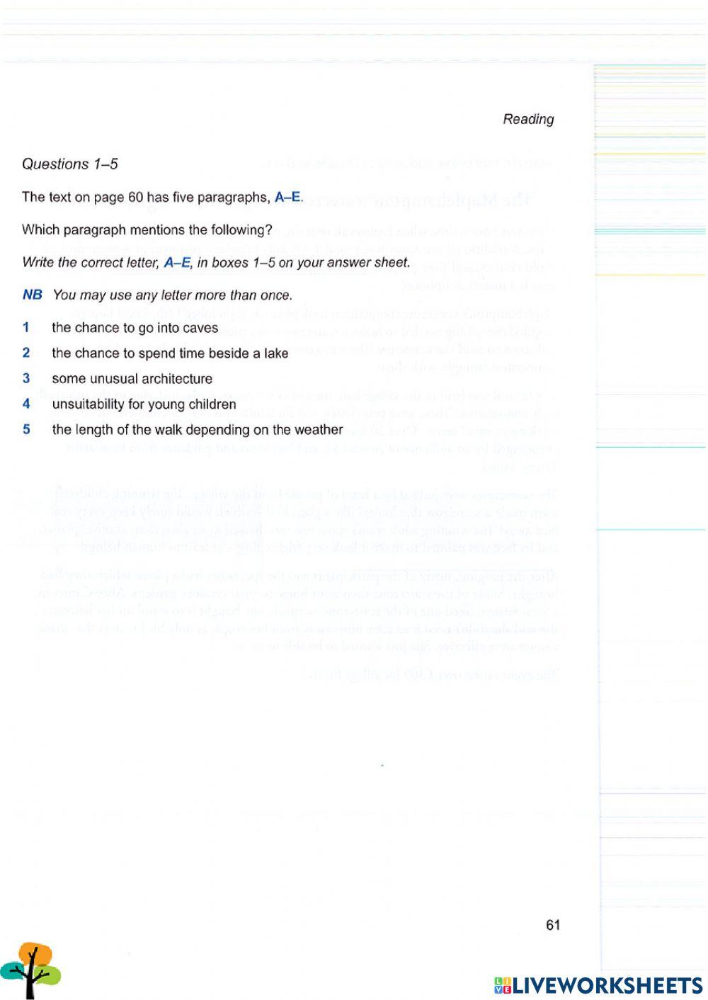 Ielts reading section 1