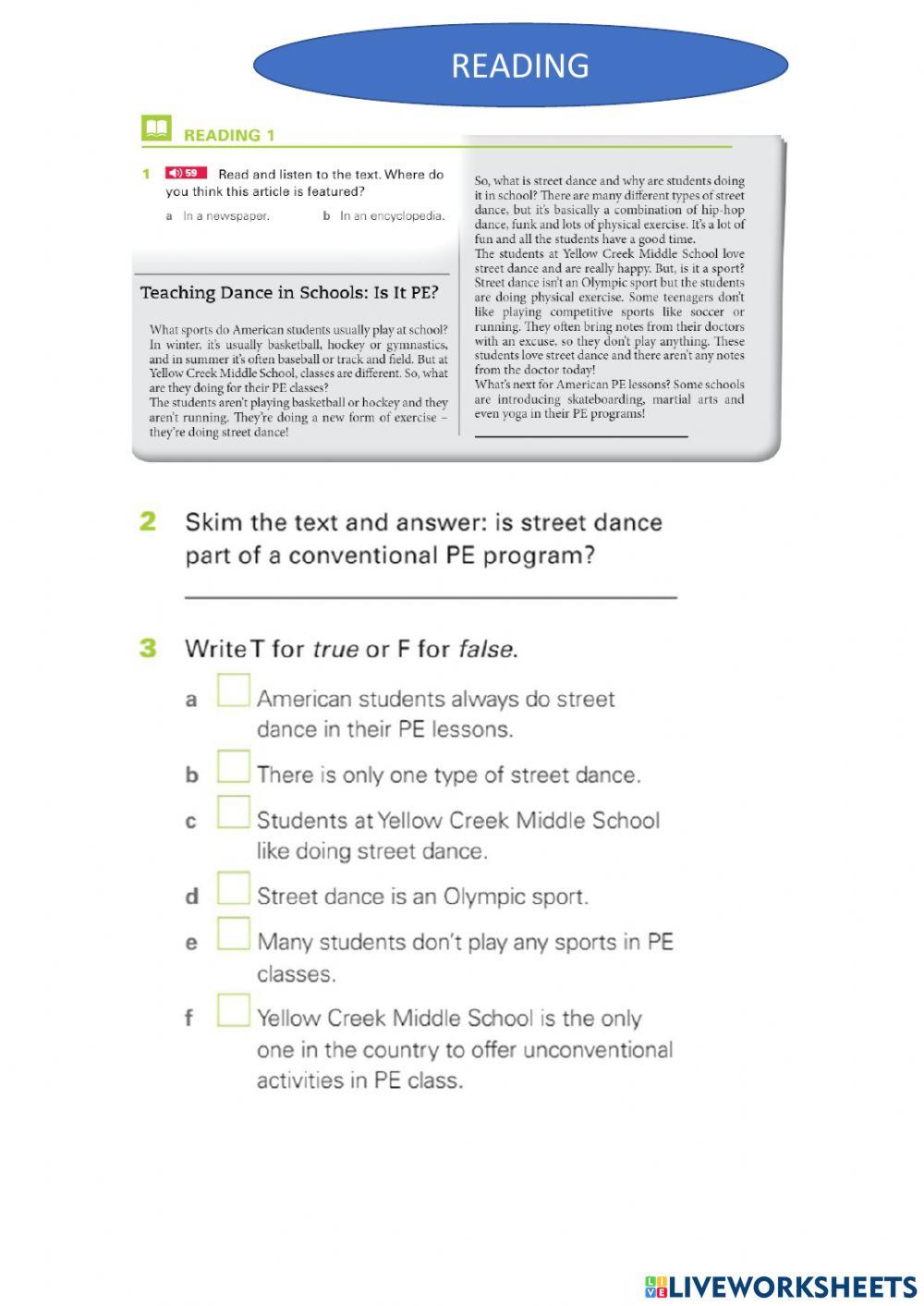 Reading abour sports