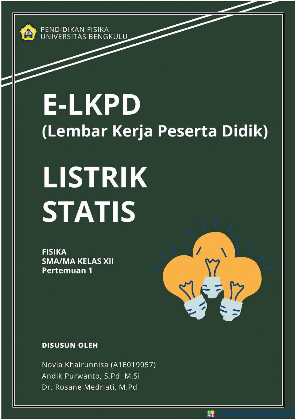 E-LKPD Listrik Statis Pertemuan 1