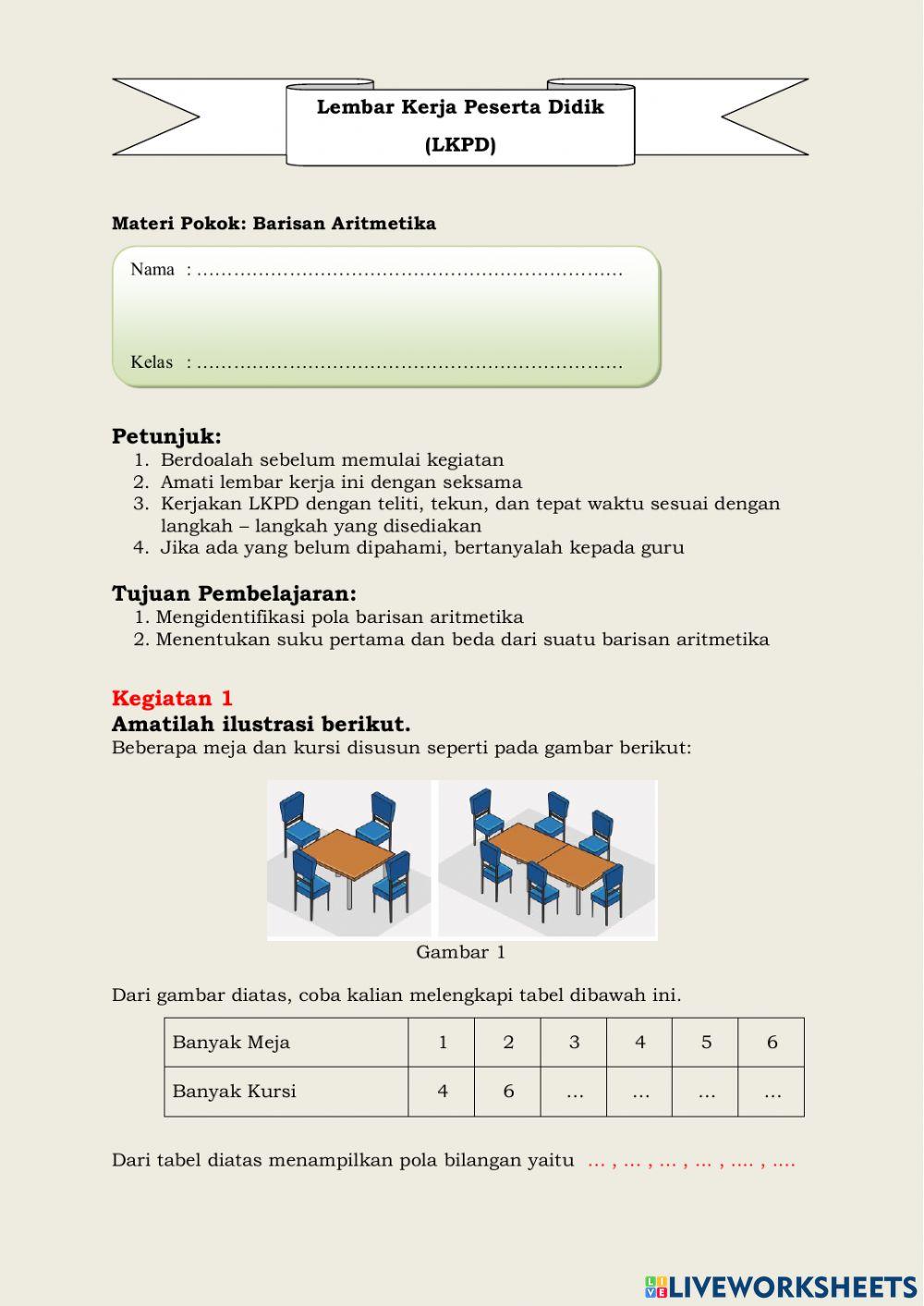 Matematika Barisan aritmetika Matematika Barisan aritmetika
