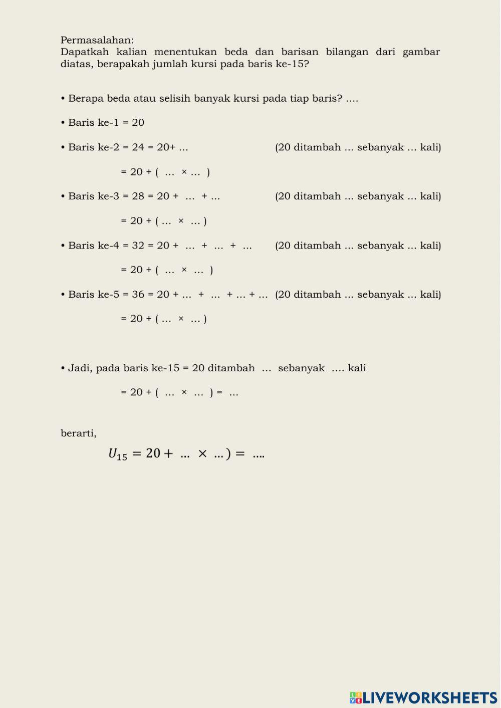 Matematika Barisan aritmetika Matematika Barisan aritmetika