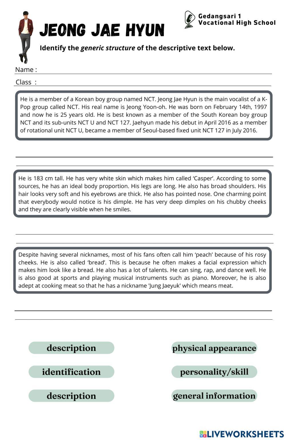 LKPD - Describing People - Jeong Jae Hyun