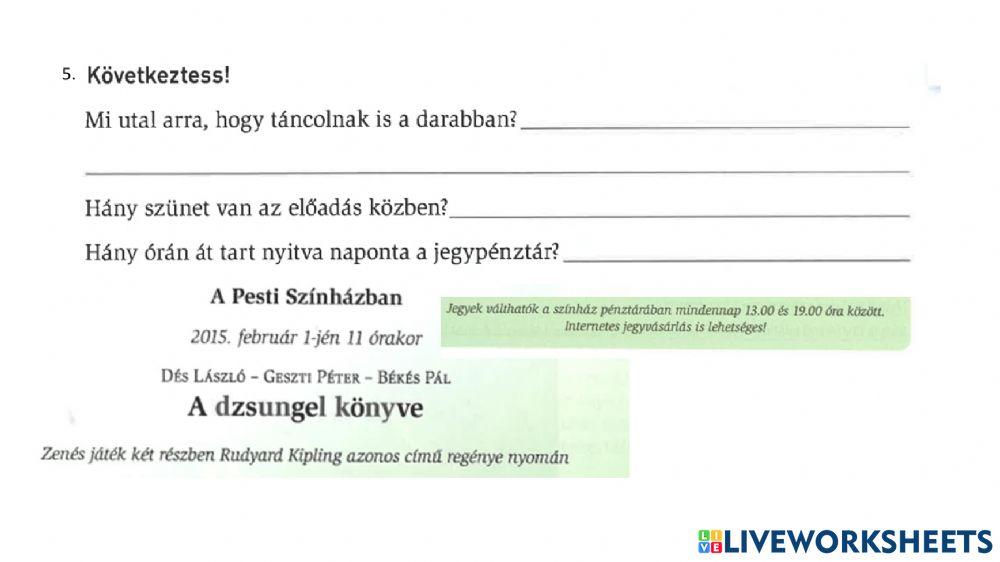 Dzsungel könyve - szövegértés vizsga - 2022.08.24.