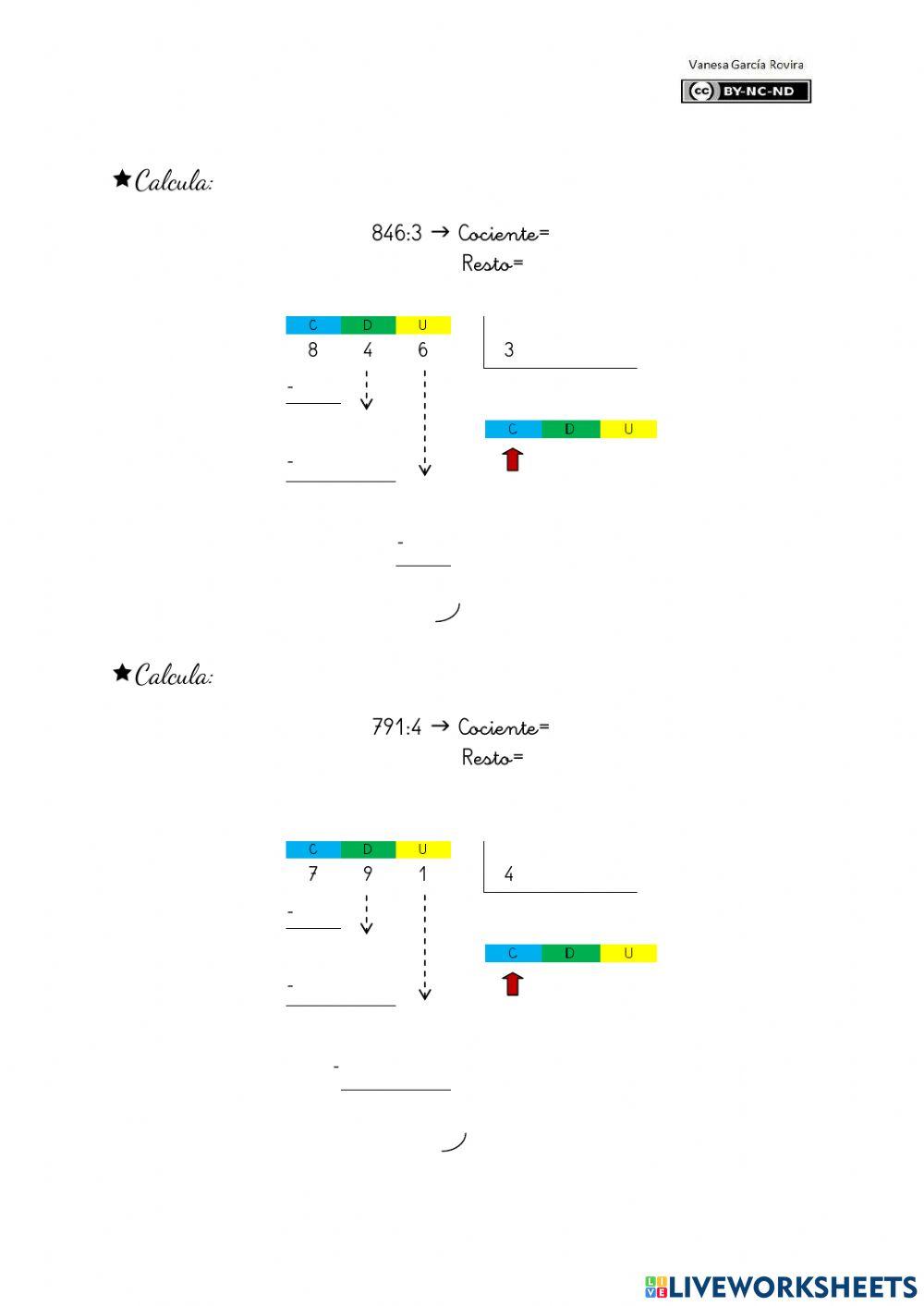 Divisiones - 1 cifra