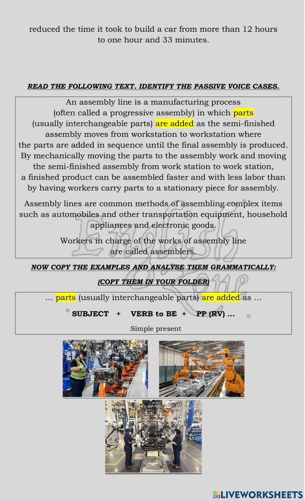 Passive Voice Assembly Lines