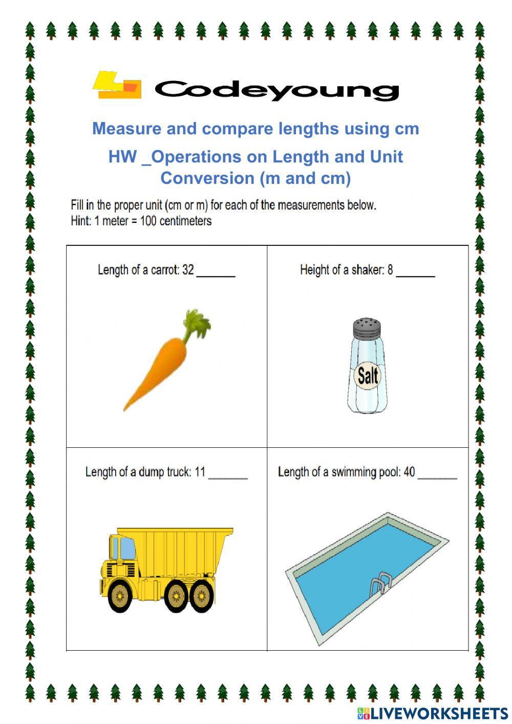 Operations on Length and Unit Conversion (m and cm) Operations on Length and Unit Conversion (m and cm)